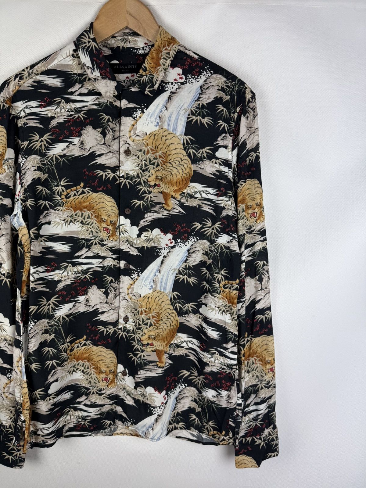 Allsaints × Japanese Brand Allsaints Sumatra LS Overprinted Viscose Button Up Shirt Size US S / EU 44-46 / 1 - 3 Thumbnail