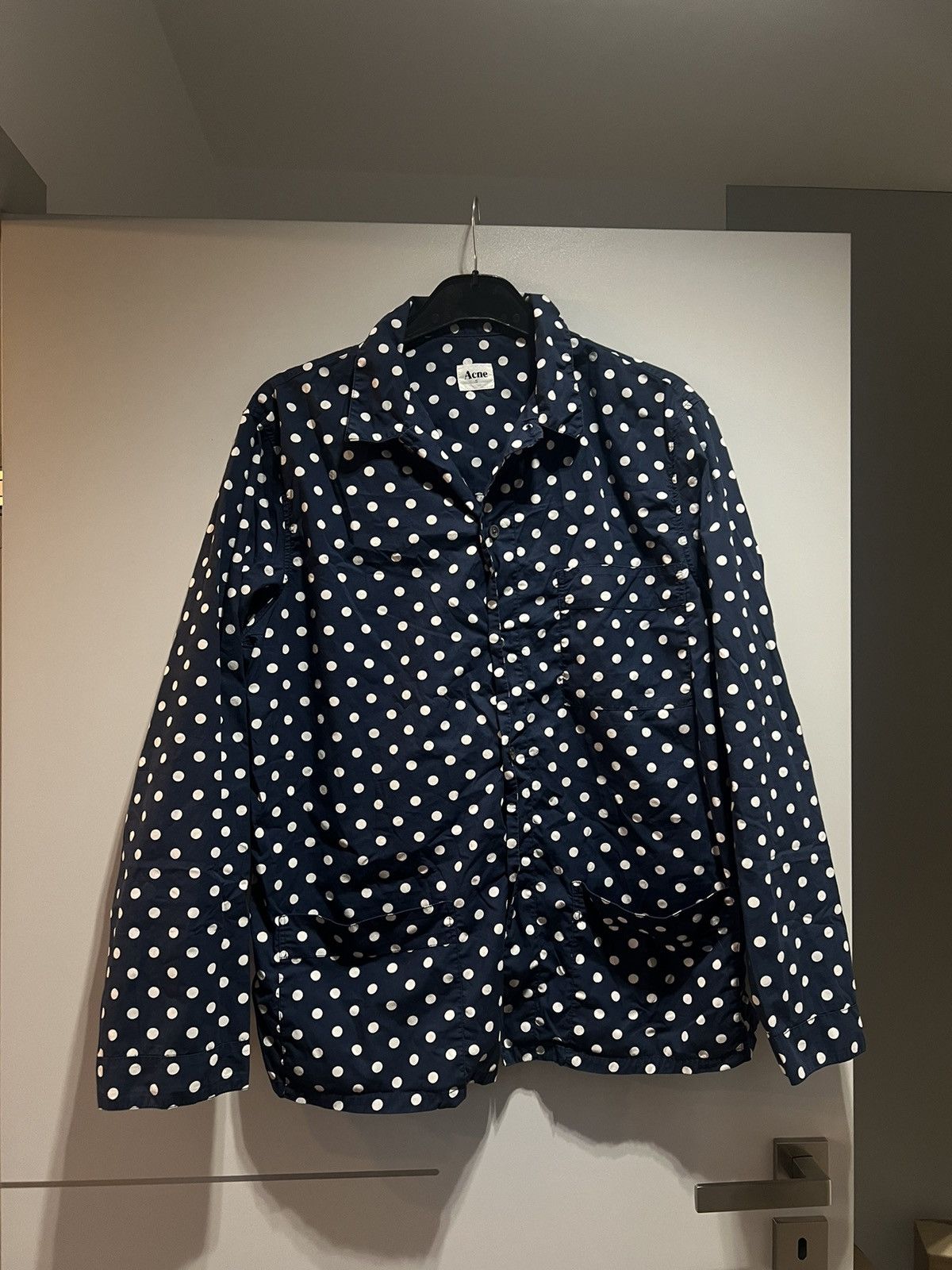 Acne Studios Acne Studios button up polkadot shirt navy S Size S / US 4 / IT 40 - 1 Thumbnail