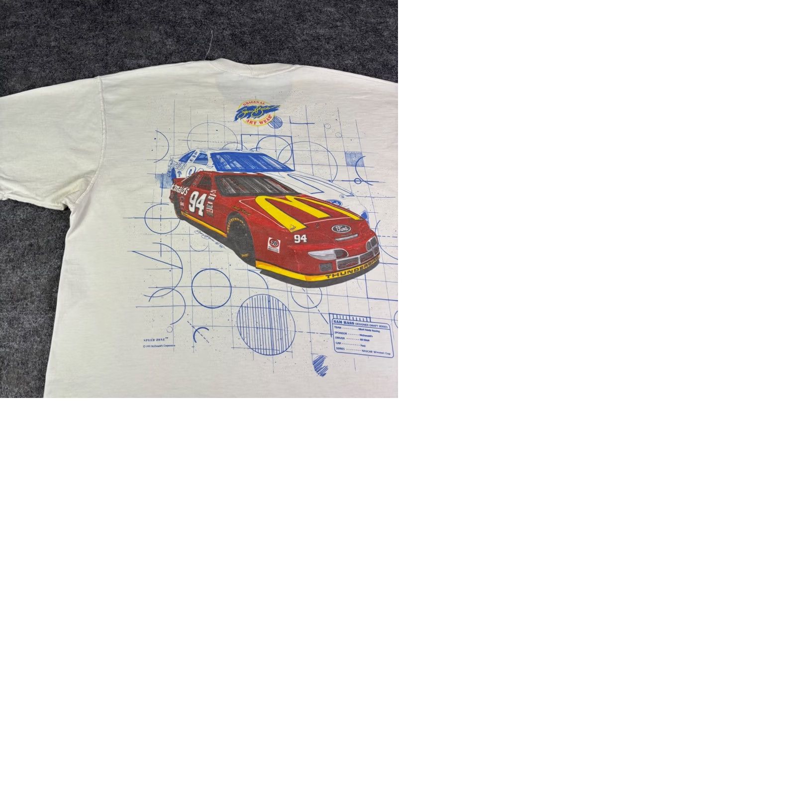 Ford Vintage Bill Elliott McDonald'S Racing Shirt 94 Ford Thunderbird White Large - Clothing Size US L / EU 52-54 / 3 - 9 Thumbnail