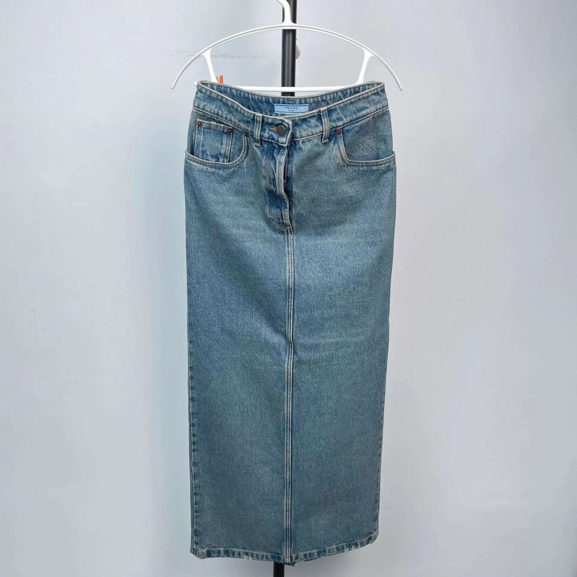 Prada Prada Denim Skirt 95 New 36s Size 25" / US 0 / IT 36 - 1 Thumbnail