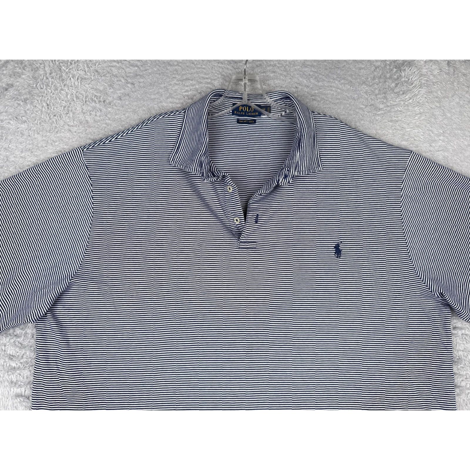 Ralph Lauren Polo Ralph Lauren Shirt Adult 2XL XXL 2XB Blue Stripe 100% Pima Soft Cotton Size US XXL / EU 58 / 5 - 4 Thumbnail