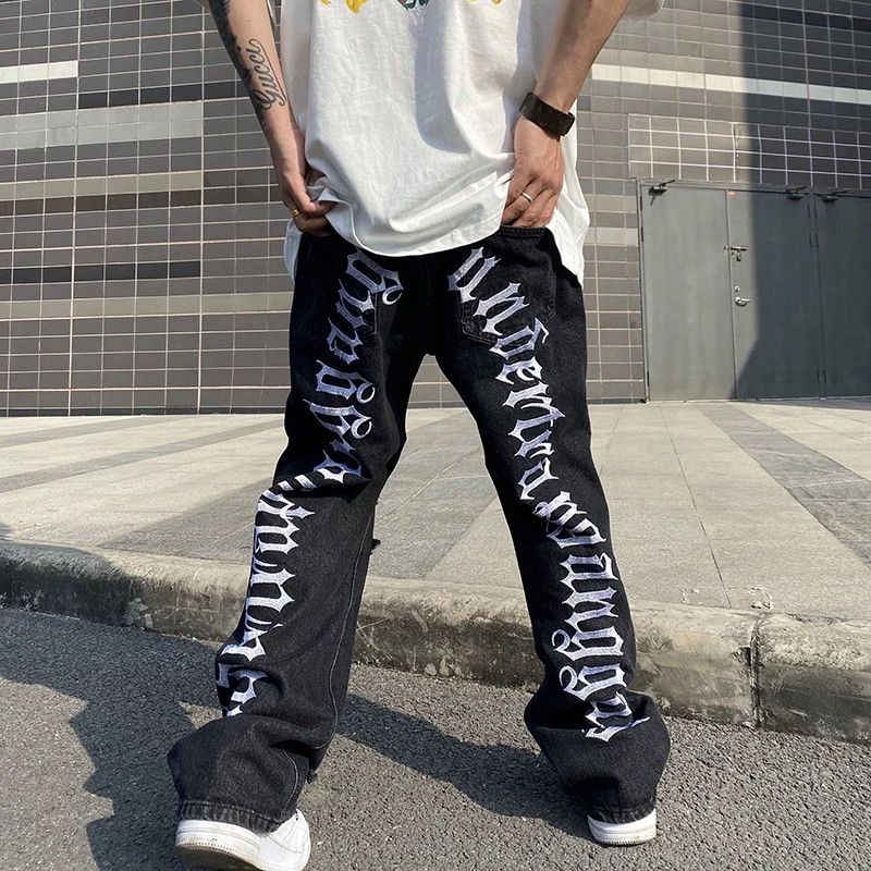 Designer Ripped Hole Embroidery Vibe Jeans Size US 30 / EU 46 - 4 Thumbnail