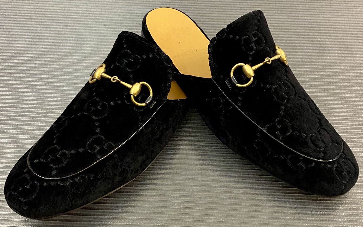 Gucci Gucci 🇮🇹 black velvet GG princetown horsebit slip on 9 US NEW Size US 9 / EU 42 - 6 Thumbnail