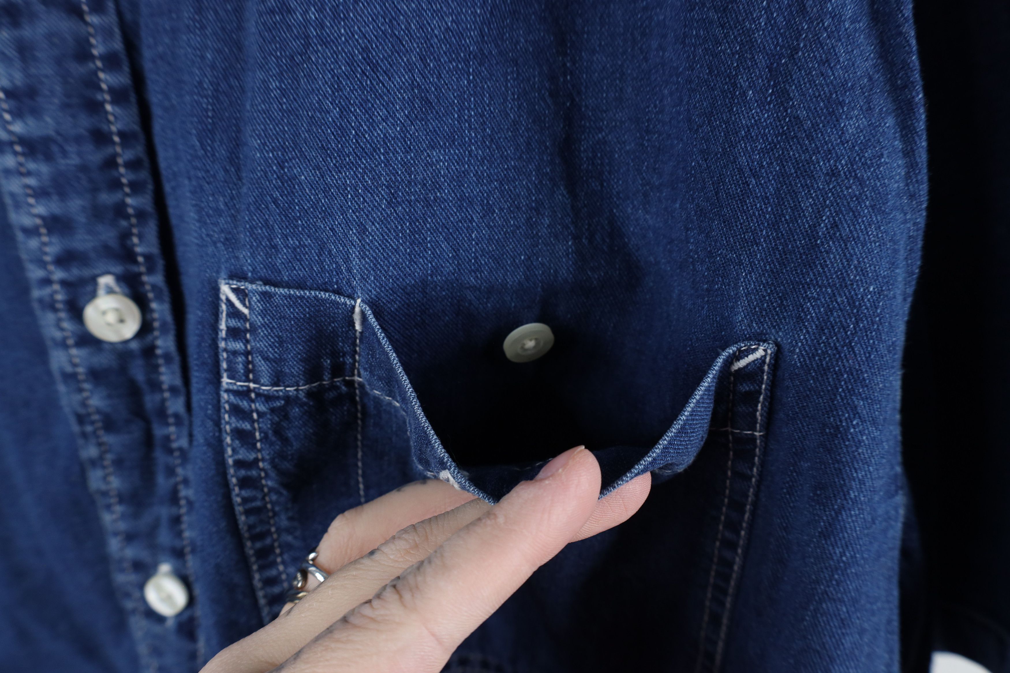Gap × Vintage Vintage 90s Gap Fit Denim Jean Short Sleeve Button Shirt Size US L / EU 52-54 / 3 - 6 Thumbnail