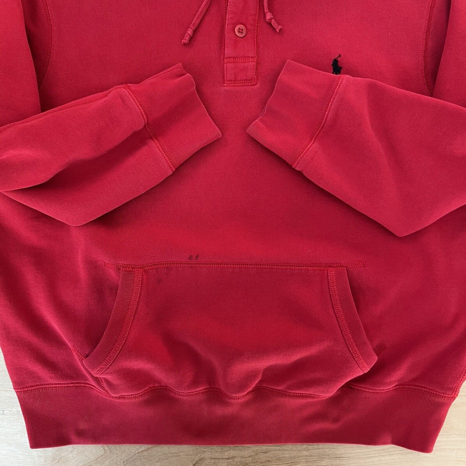Polo Ralph Lauren × Vintage Vintage Polo Ralph Lauren Hoodie XL Red 90s New York Size US XL / EU 56 / 4 - 4 Thumbnail