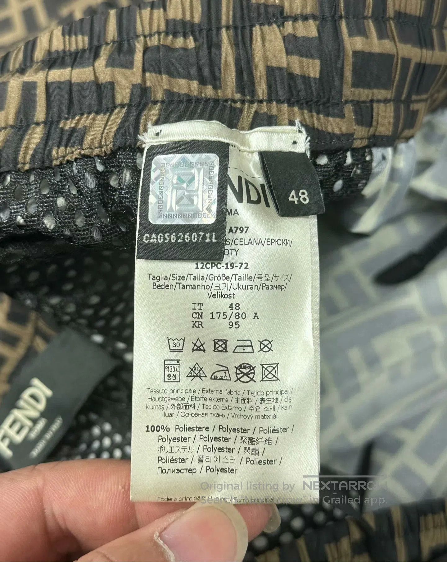 Fendi FENDI Brown Classic FF Logo Printed Casual Trousers| Size US 32 / EU 48 - 5 Thumbnail