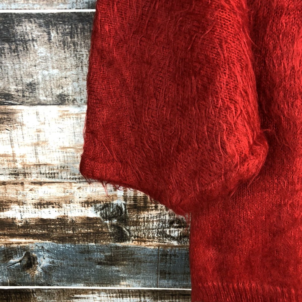 Homespun Knitwear × Japanese Brand Japanese Brand Red Mohair Cardigan #A2295 Size XL / US 12-14 / IT 48-50 - 13 Thumbnail