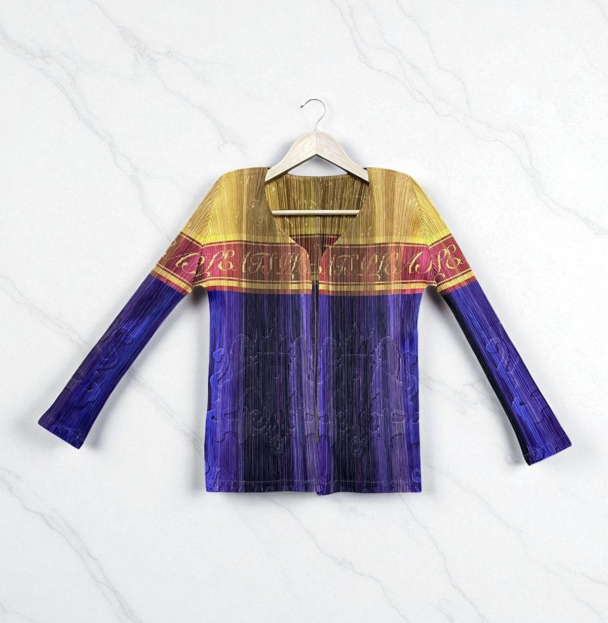 Pleats Please Issey Miyake Pleated Cardign Mulcolor