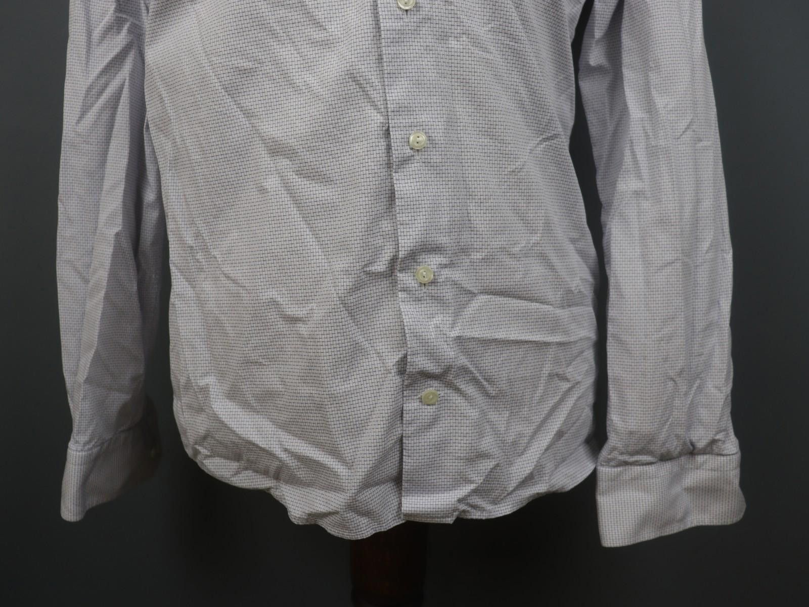 Eton Eton White Geometric 100% Cotton Dress Shirt Size 41 Size 38R - 3 Thumbnail