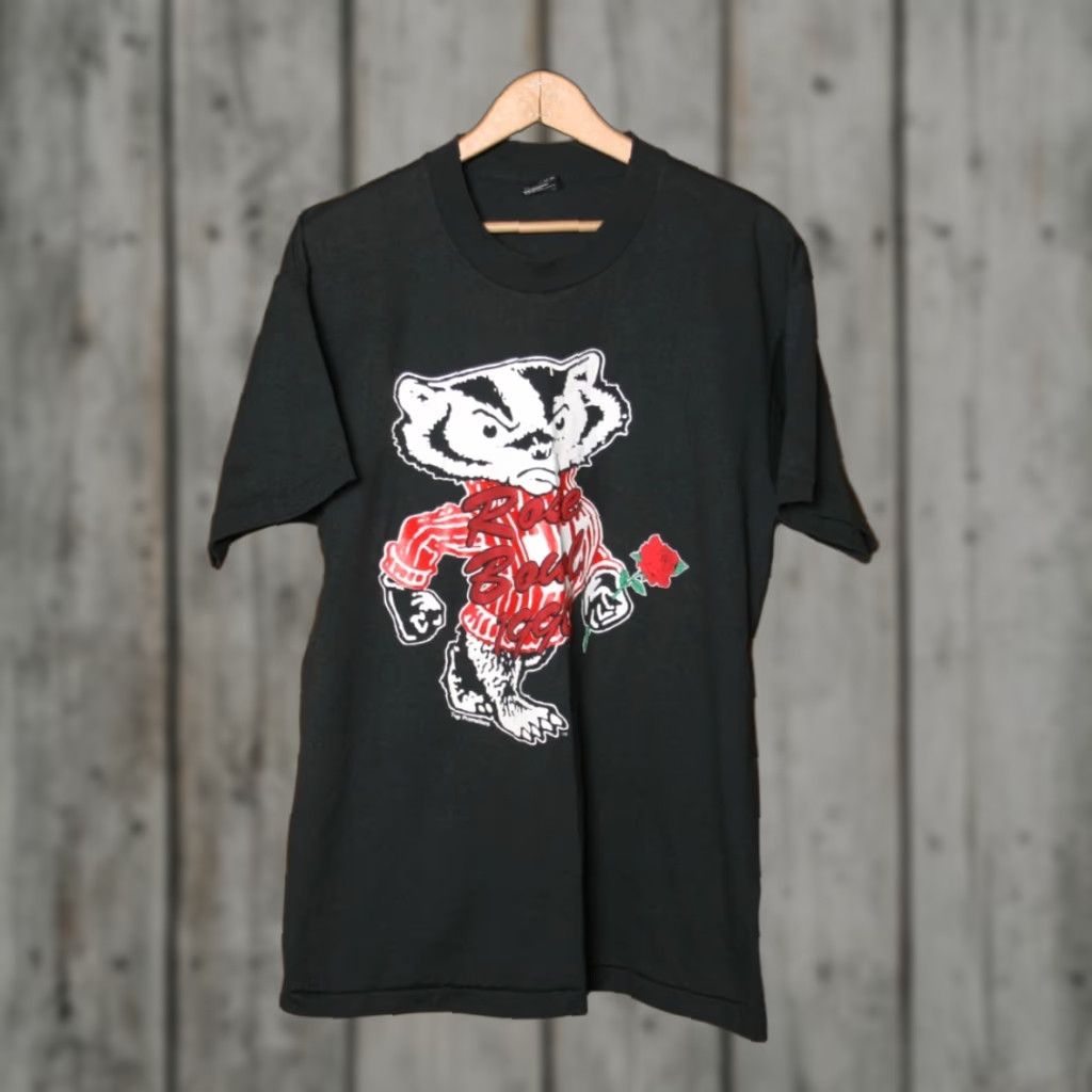 Fruit Of The Loom VINTAGE Wisconsin Badgers T-Shirt Mens Size L Black crew neck Short Sleeve 1994 Rose Bowl Fruit of the Loom Size US L / EU 52-54 / 3 - 1 Thumbnail