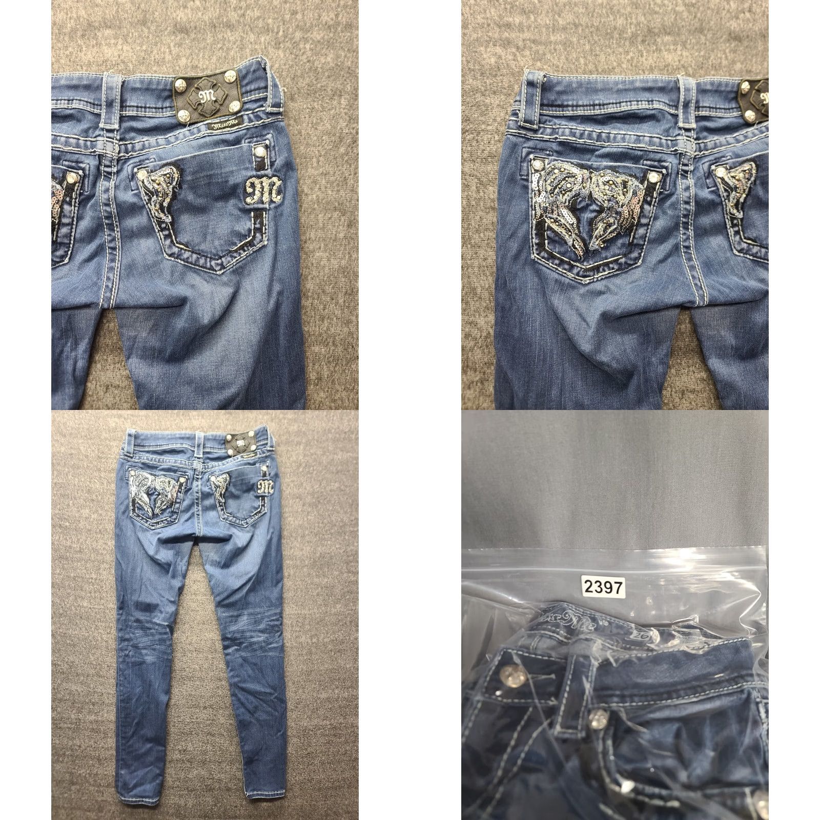 Miss Me Miss Me Jeans Womens 26x30 Jegging Skinny Fit Ankle Cut Low Rise Distressed Denim Cotton Spandex 5-Pocket Design Blue Jeans Womens Boys, Girls, Mens Size 26" / US 2 / IT 38 - 9 Thumbnail