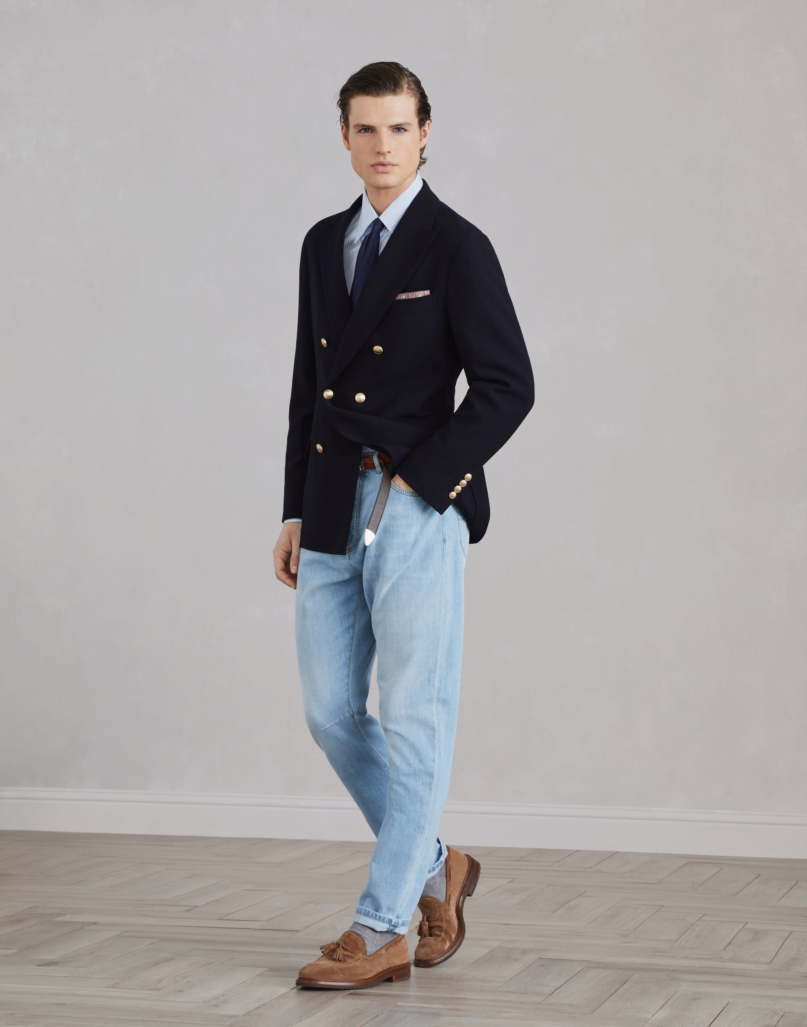 Brunello Cucinelli o1la1rc1a0925 Shirt in Blue/White Size US L / EU 52-54 / 3 - 5 Thumbnail