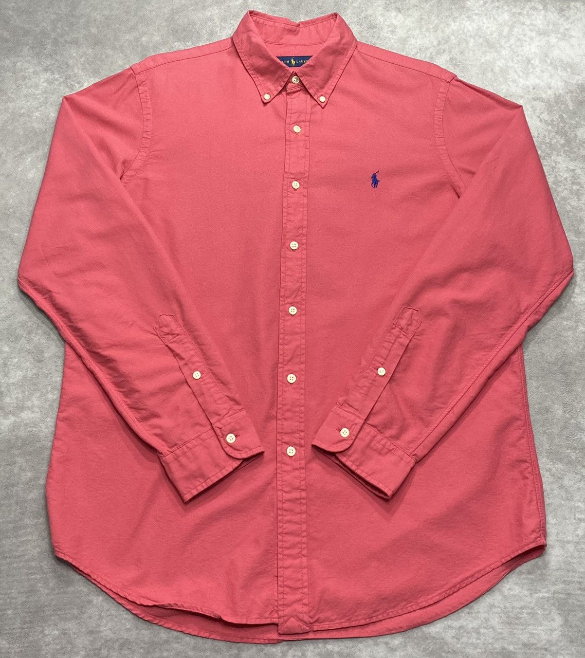 Polo Ralph Lauren Vintage Polo Ralph Lauren Classic Fit Pink Oxford Shirt Size US L / EU 52-54 / 3 - 1 Thumbnail