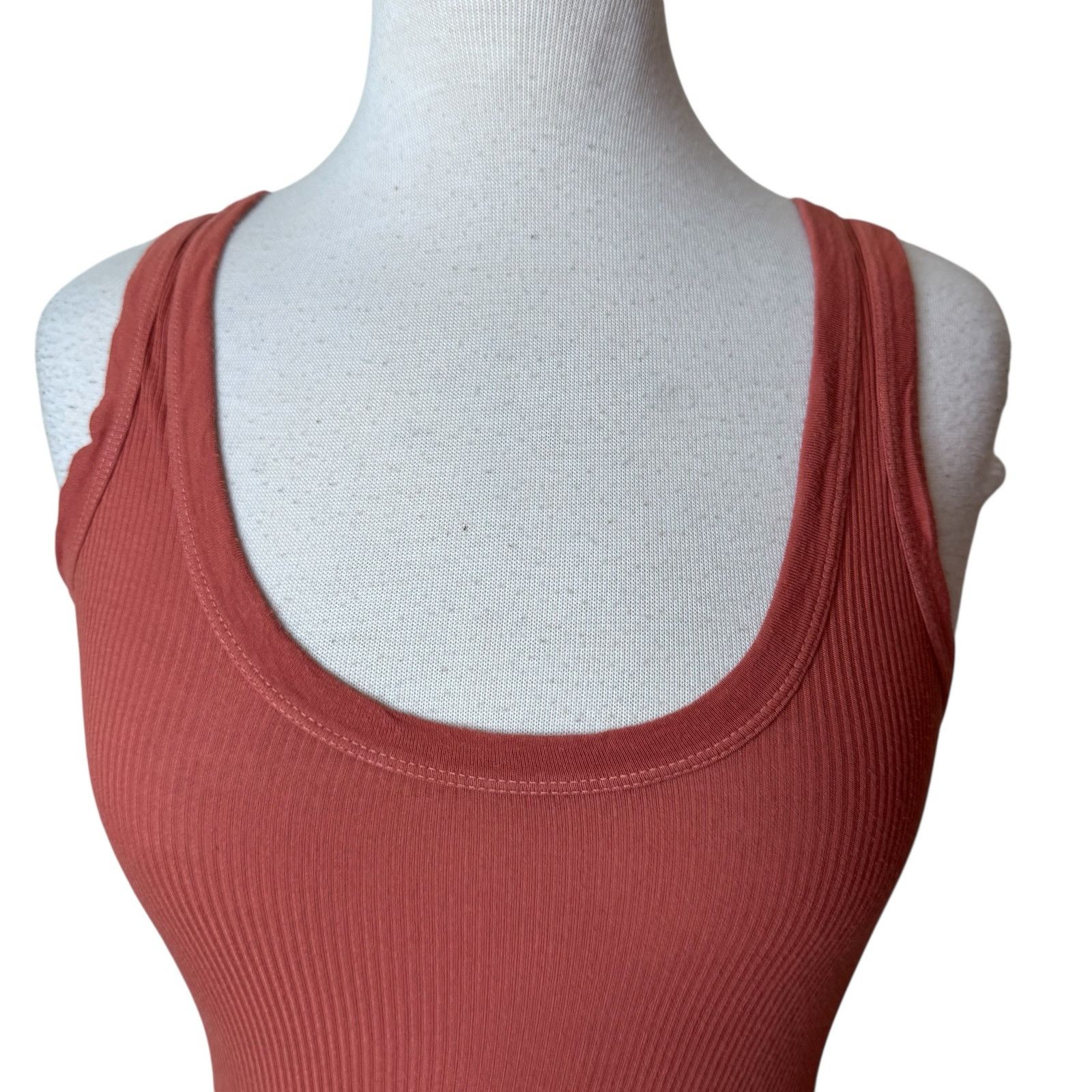 Enza Costa ENZA COSTA Ribbed Long Sleeveless Tank Top Apricot Small Size S / US 4 / IT 40 - 6 Thumbnail