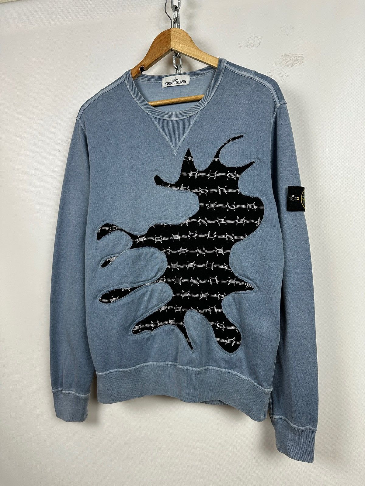 Stone Island Stone Island Custom Garment Dyed Blue Sweatshirt Size US L / EU 52-54 / 3 - 4 Thumbnail
