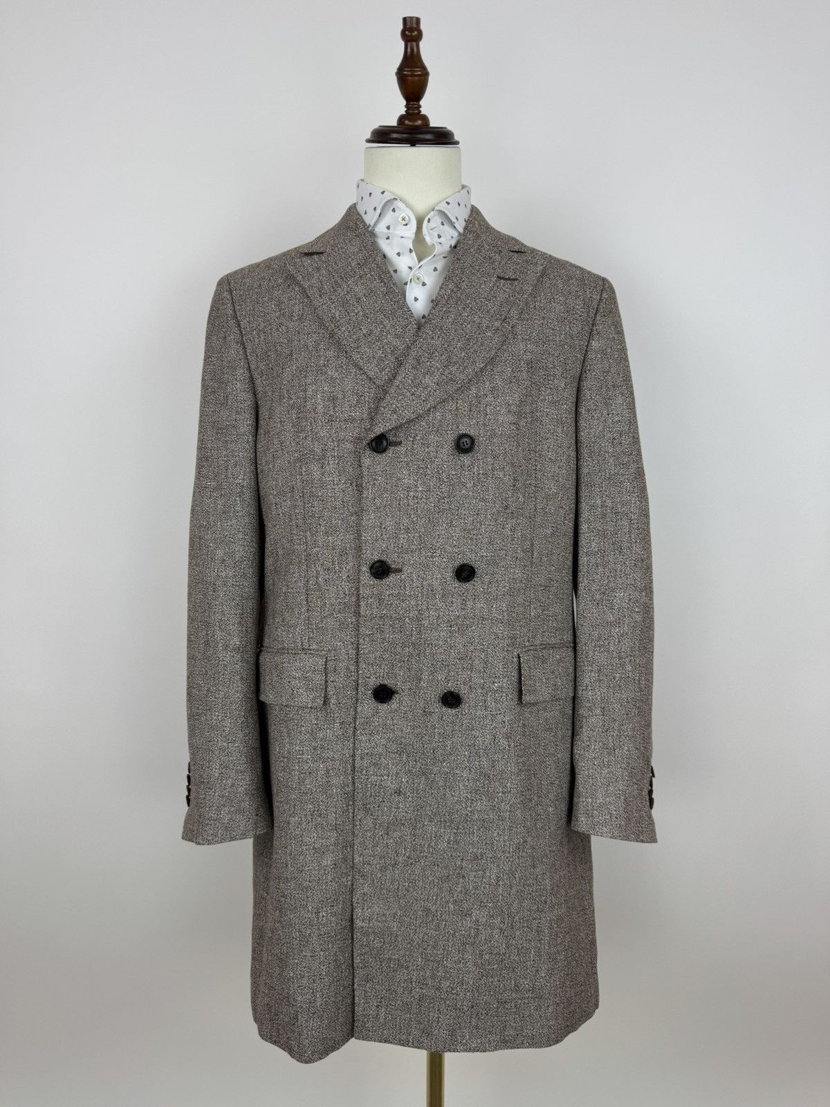 Suitsupply Linen Brown double-breasted coat Mens size 44L