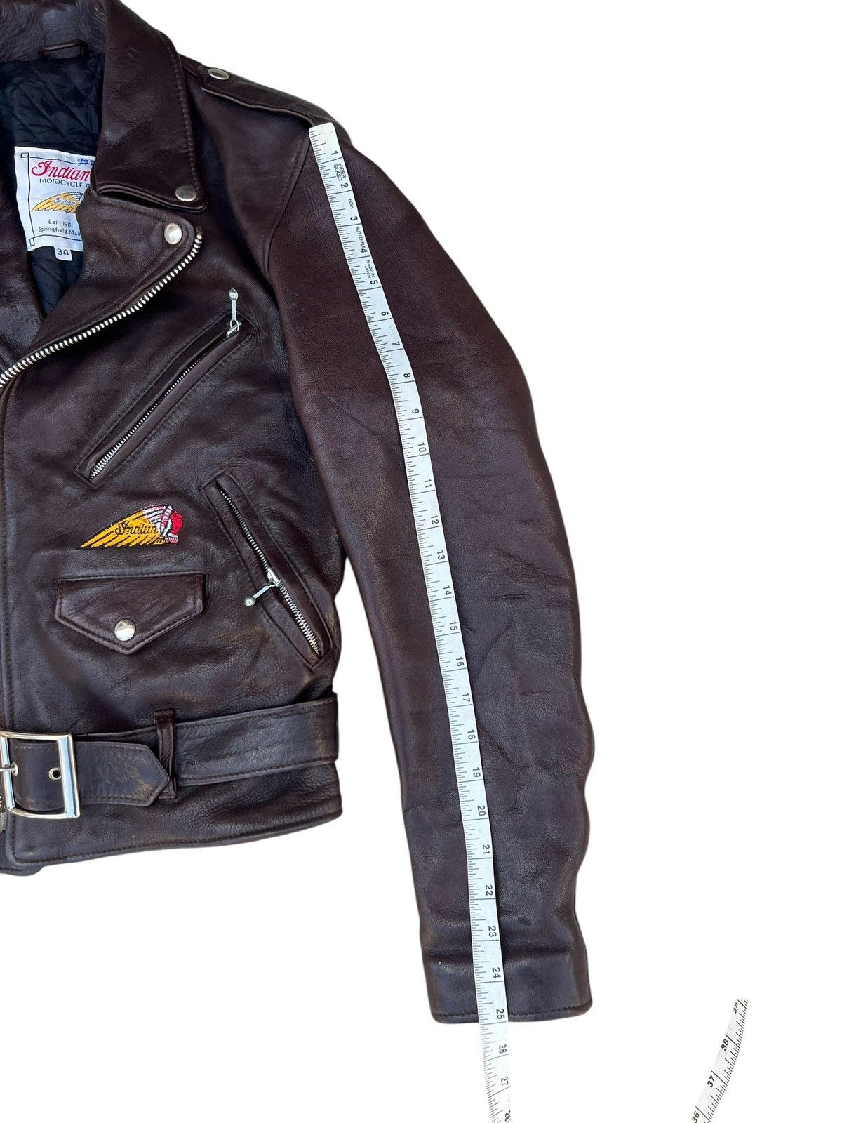 Indian Motorcycle RARE! 60s 70s Indian Motorcycle Embroidery Leather Jacket Size US S / EU 44-46 / 1 - 3 Thumbnail