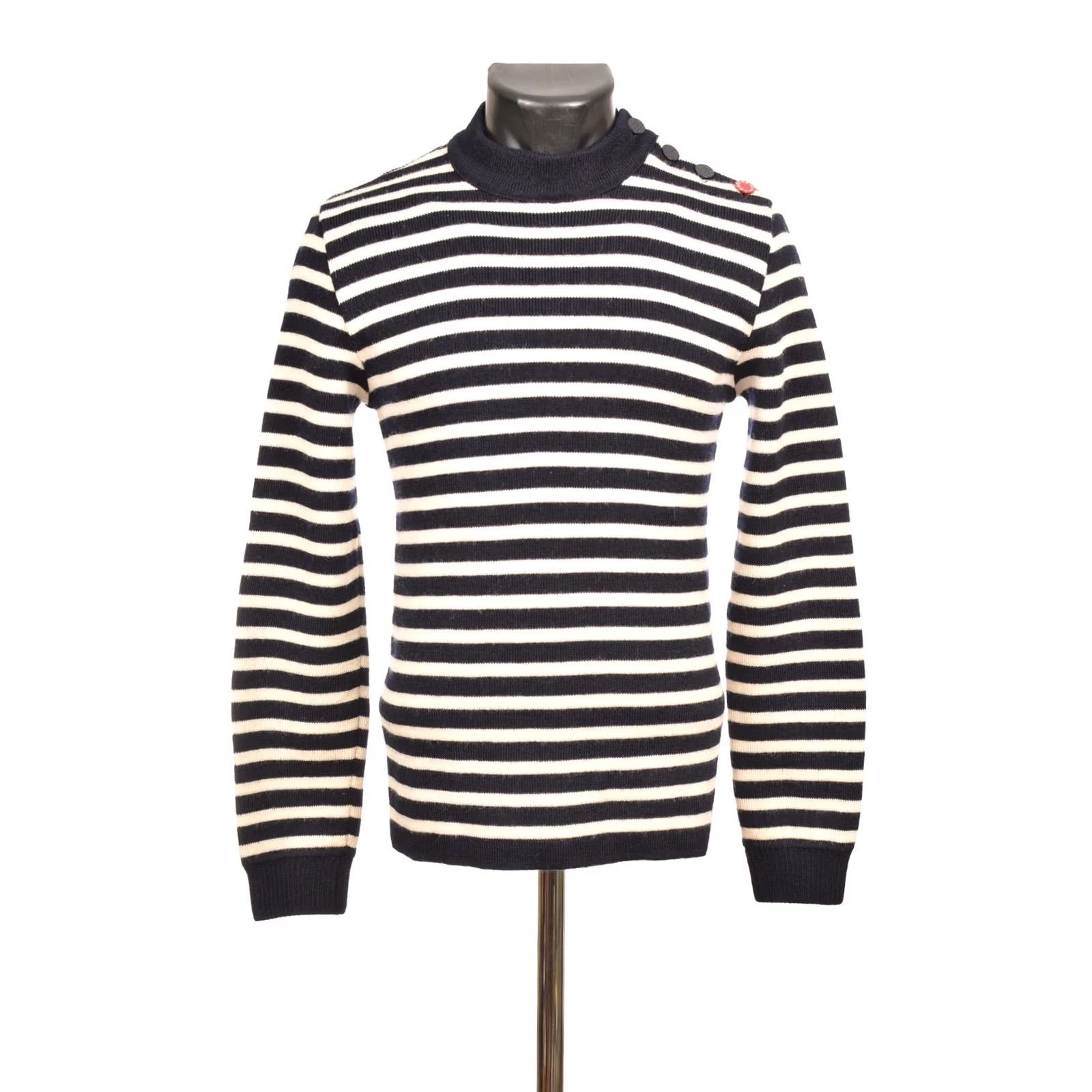 Vintage Berthe Royal Mer Men's Striped Sailor Sweater God Save Berthe Nautical Size S Blue Pullover Wool Navy Mens Size US S / EU 44-46 / 1 - 2 Thumbnail