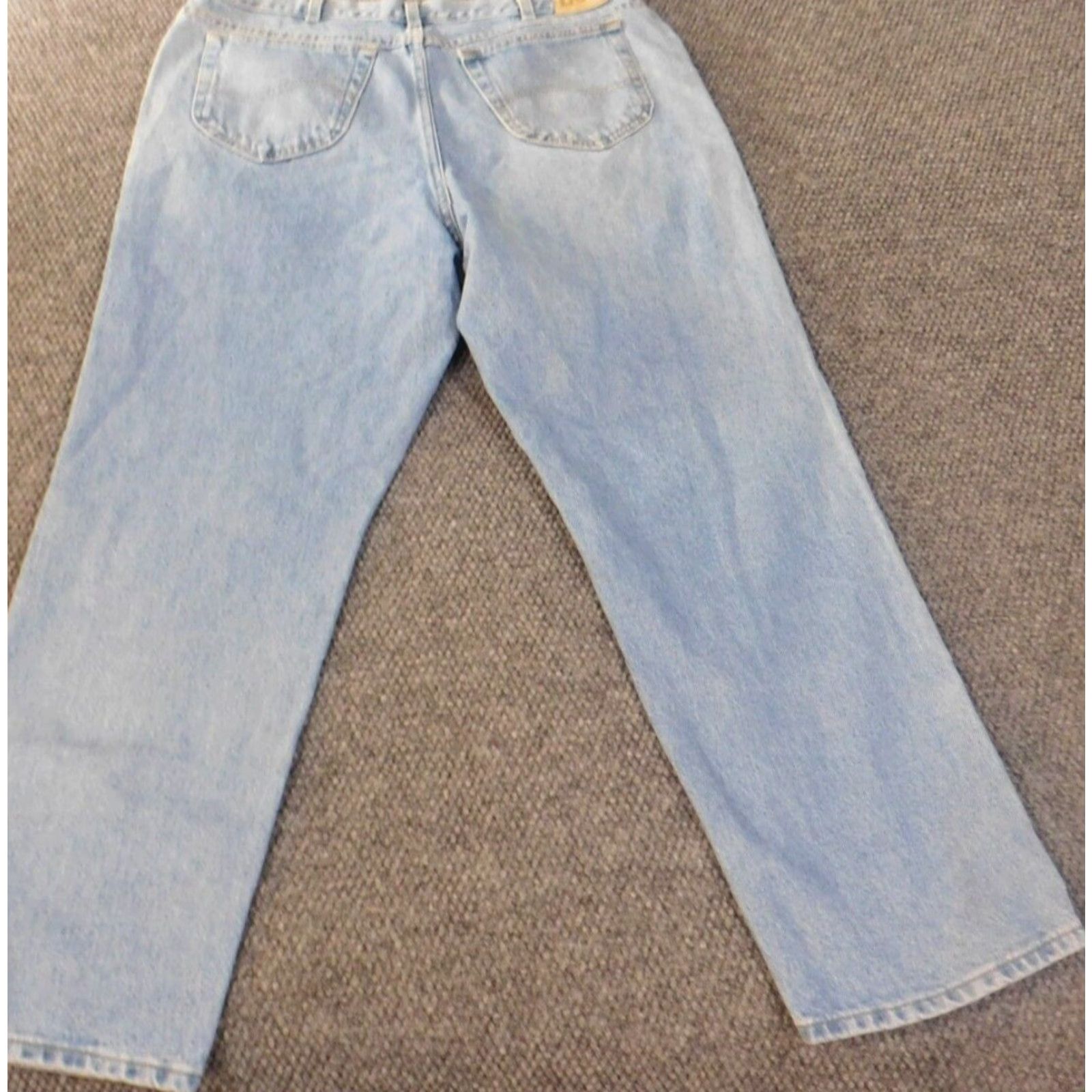 Lee Lee Jeans Men 42x30 Straight Blue Light Wash Vintage Denim Classic Work Pants Mens Regular Straight Jeans Zipper Pockets American 90s Style Size US 42 / EU 58 - 5 Thumbnail