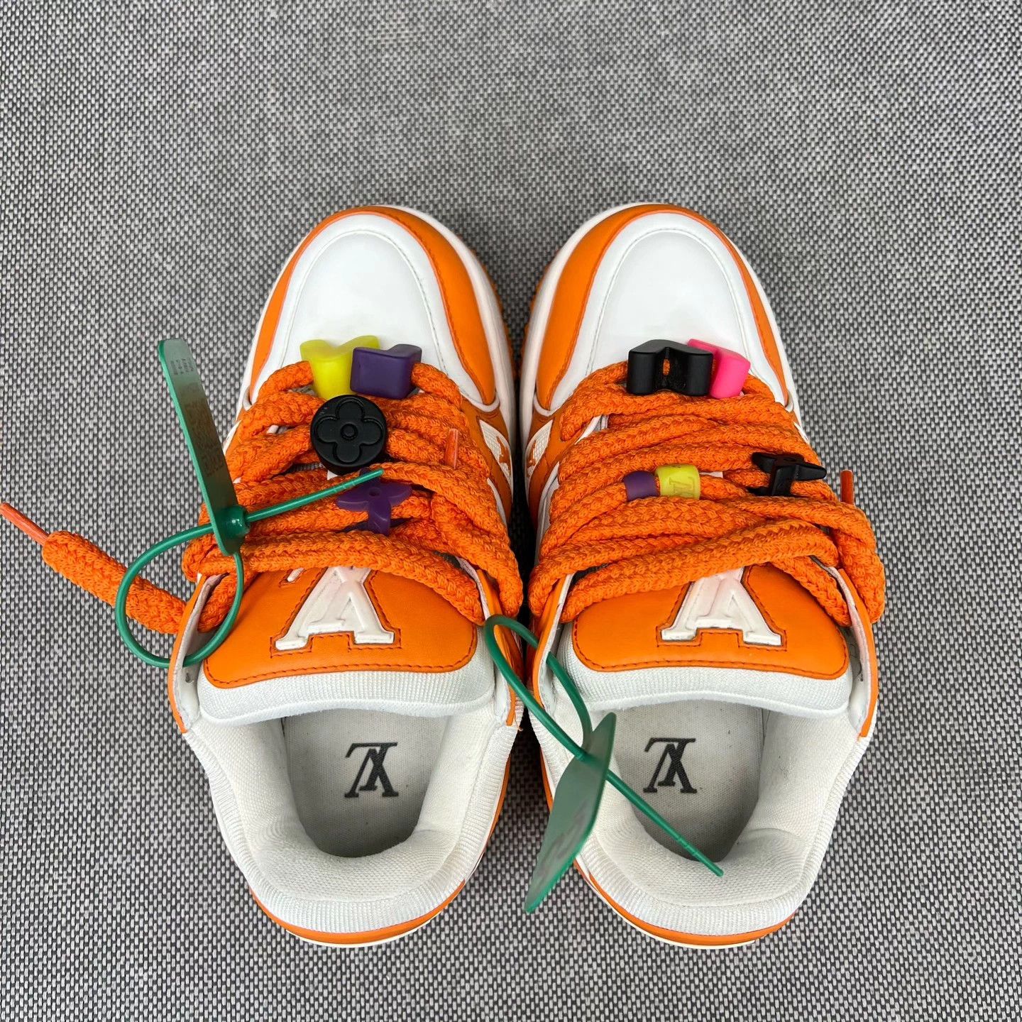 Louis Vuitton LV Trainer Maxi White Orange Clefable 5.5/39.5 Size US 6.5 / EU 39-40 - 4 Thumbnail