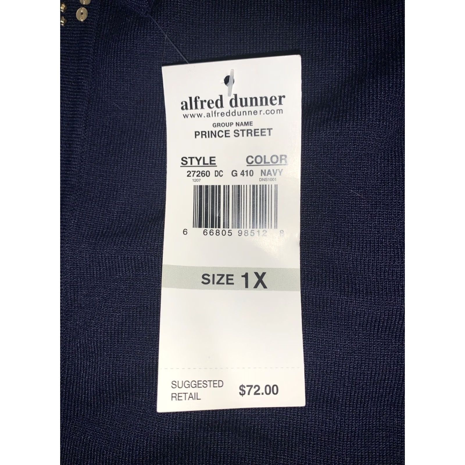 Vintage Alfred Dunner Blouse Shirt 1X Blue 3/4 Sleeve Beaded Sequin Knit Pullover Round Neck Womens Regular Basic Seasonal Casual Size XL / US 12-14 / IT 48-50 - 3 Thumbnail