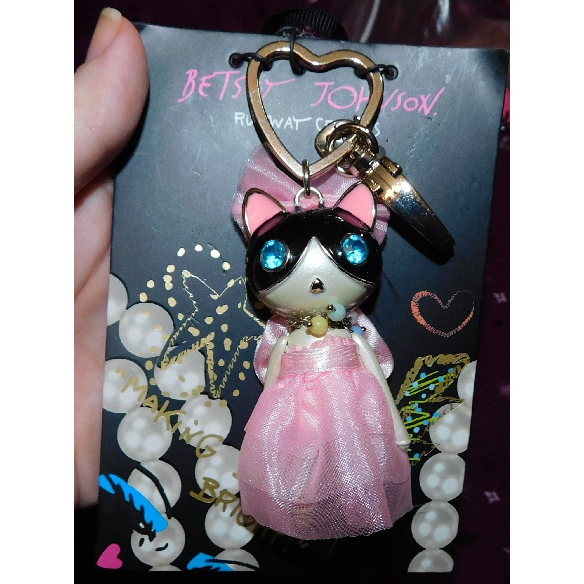 Betsey Johnson Betsey Johnson Runway Critters Keychain Cat In Pink Dress Go Size ONE SIZE - 2 Thumbnail