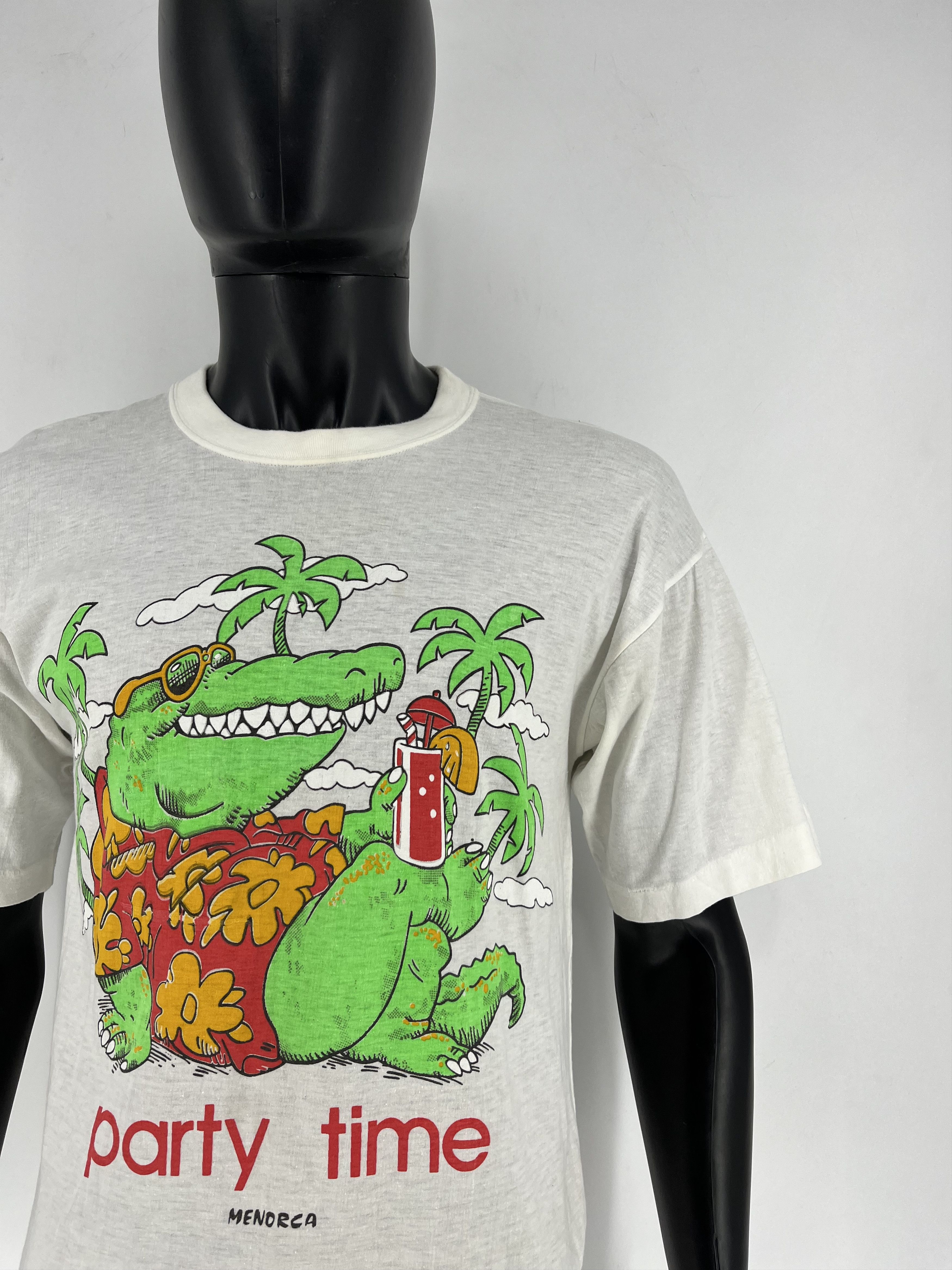 Vintage Vintage 1986 Party Time Crocodile Shirt Single Stitch Size US M / EU 48-50 / 2 - 8 Thumbnail