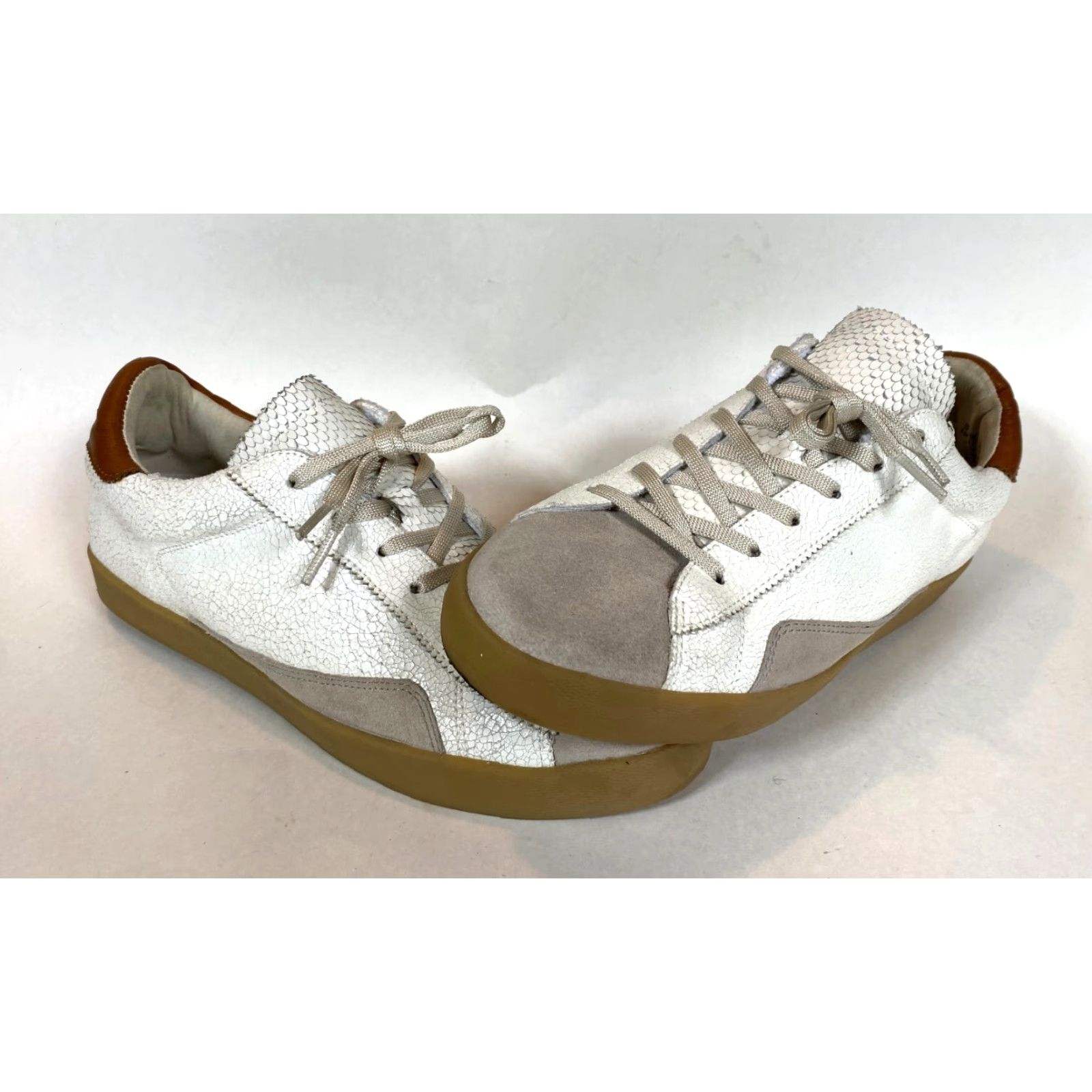 Sam Edelman VINTAGE Women's Sam Edelman Prima Sneakers Cracked Leather Suede Sz US 8.5 Size US 7 / IT 37 - 4 Thumbnail