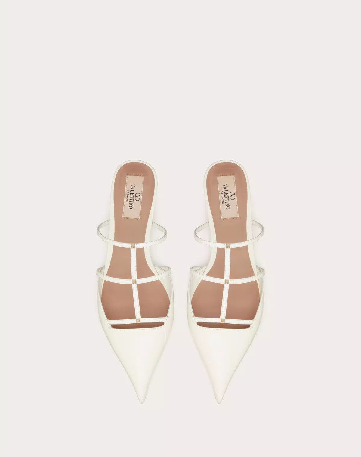 Valentino o1s1wg110426 Rockstud Wispy Calfskin Mules in Ivory Size US 6 / IT 36 - 4 Thumbnail