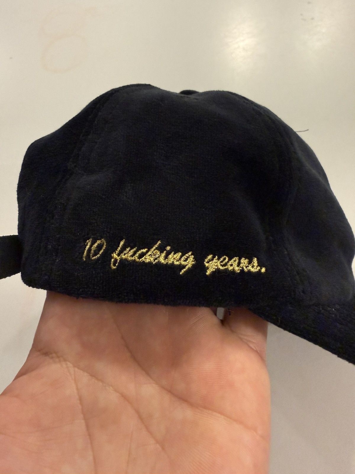 Fuck The Population FTP Logo 5 Panel Hat 10 Year Anniversary (Velvet) Black Gold Size ONE SIZE - 3 Thumbnail