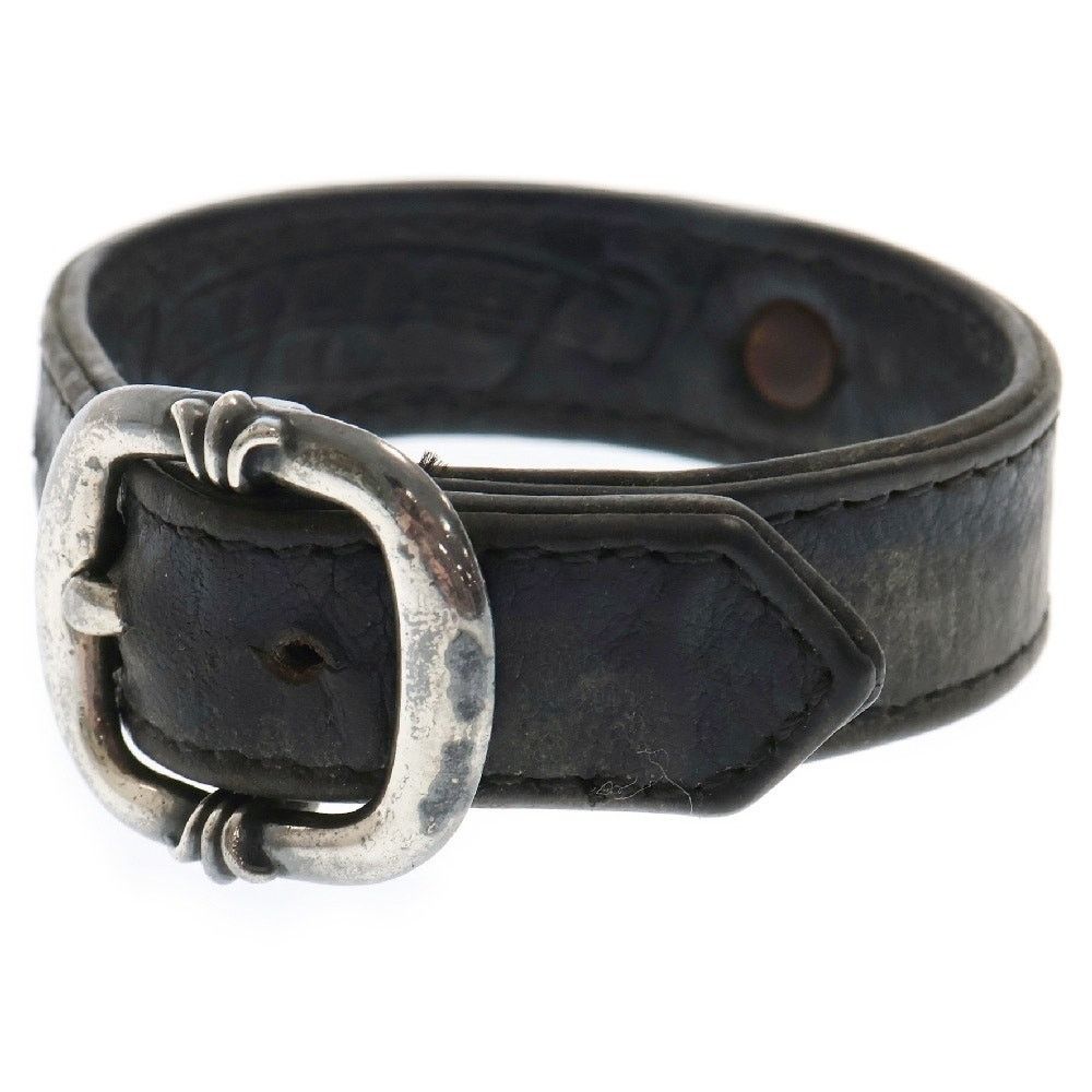 Chrome Hearts Scroll Label Gunslinger Buckle Bracelet Black