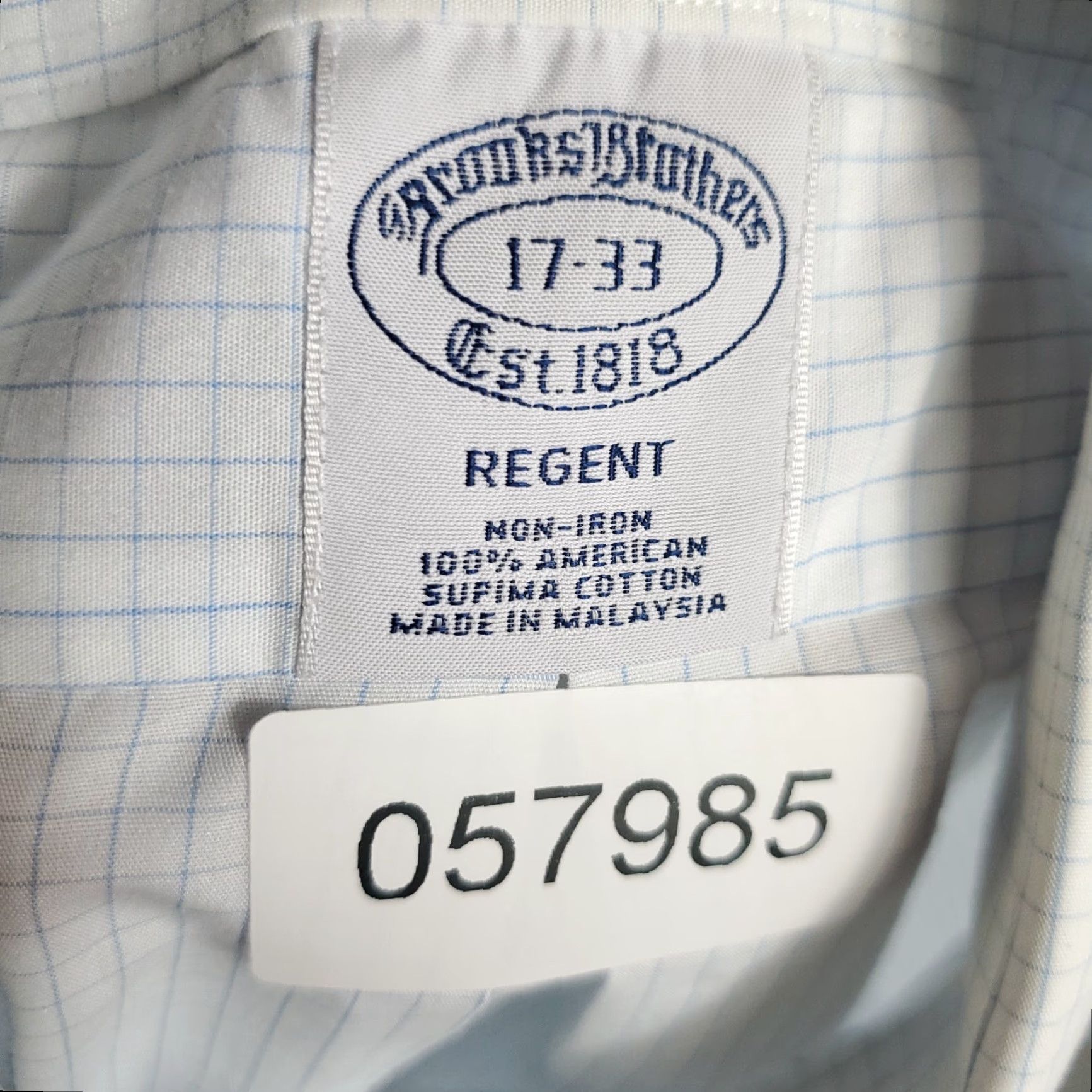 Brooks Brothers VINTAGE Brooks Brothers Dress Shirt Men Size 17 Blue Check Button Up Long Sleeve Business Casual Formal Size 46R - 7 Thumbnail