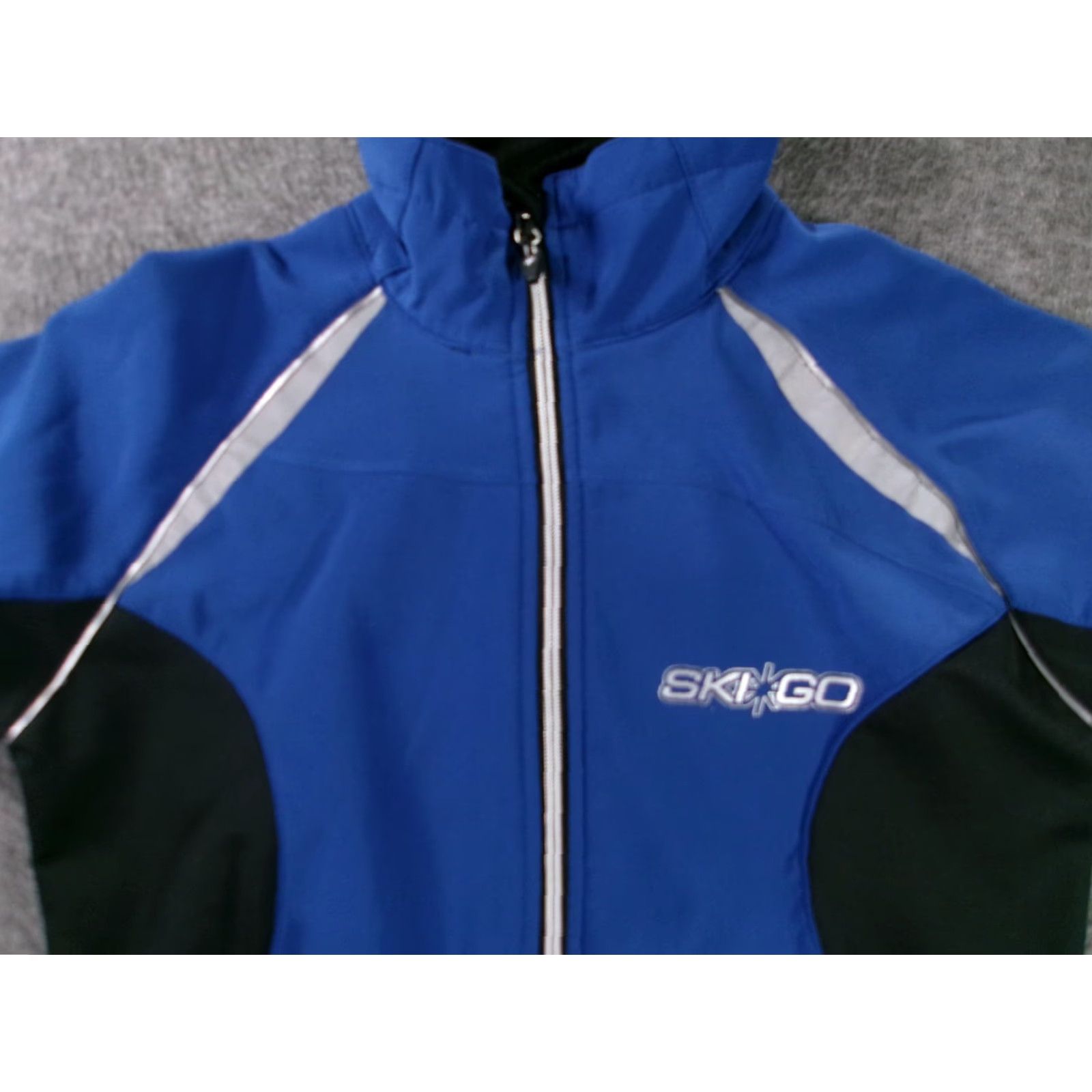 Vintage Skigo Jacket Womens XS Blue Technical Ski Softshell Full Zip Pockets Reflective Elastic Cuffs Adjustable Hem Size XS / US 0-2 / IT 36-38 - 2 Thumbnail