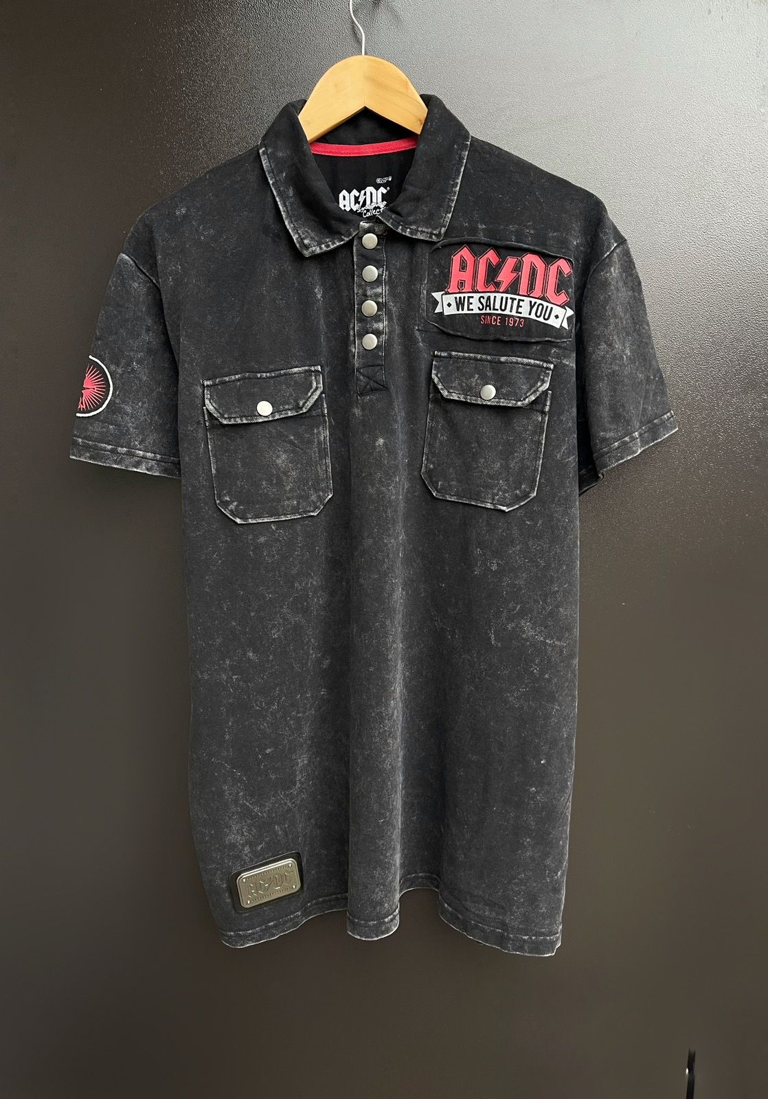 Pre-owned Band Tees X Rock T Shirt Ac/dc Emp Signature Collection Polo Cotton 'we Salute You In Black