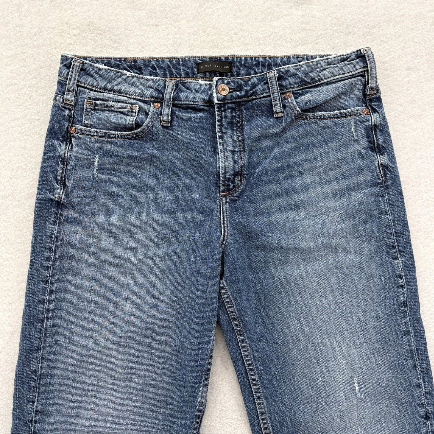 Silver Jeans Co. VINTAGE Silver Jeans Eyes On Wide Womens Jeans 32x26 Blue Relaxed Wide-Leg Crop Stretch Denim Womens Size 24" / US 00 / IT 34 - 2 Thumbnail
