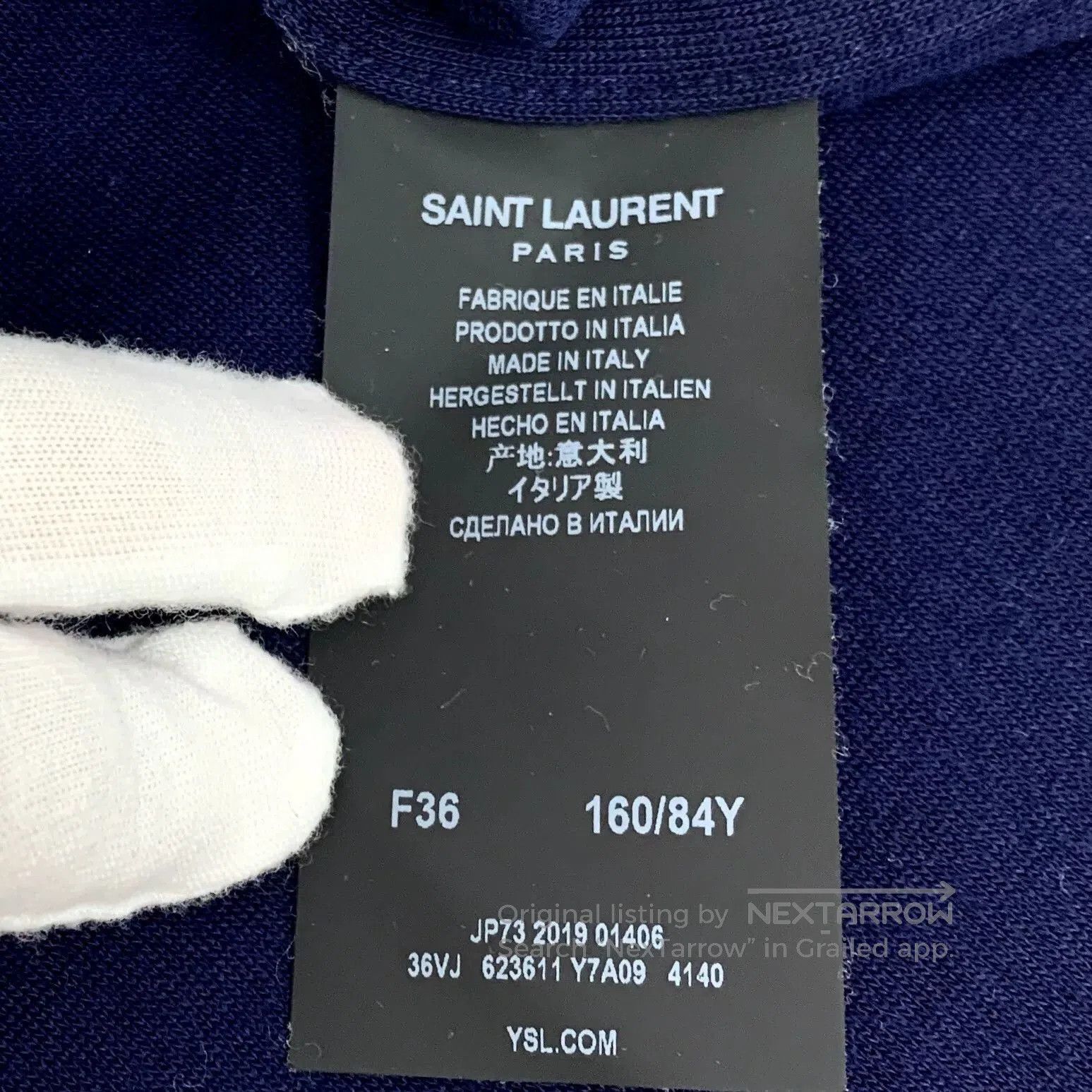 Saint Laurent Paris Yves Saint Laurent Dark Blue Logo Shirt. Size US M / EU 48-50 / 2 - 8 Thumbnail