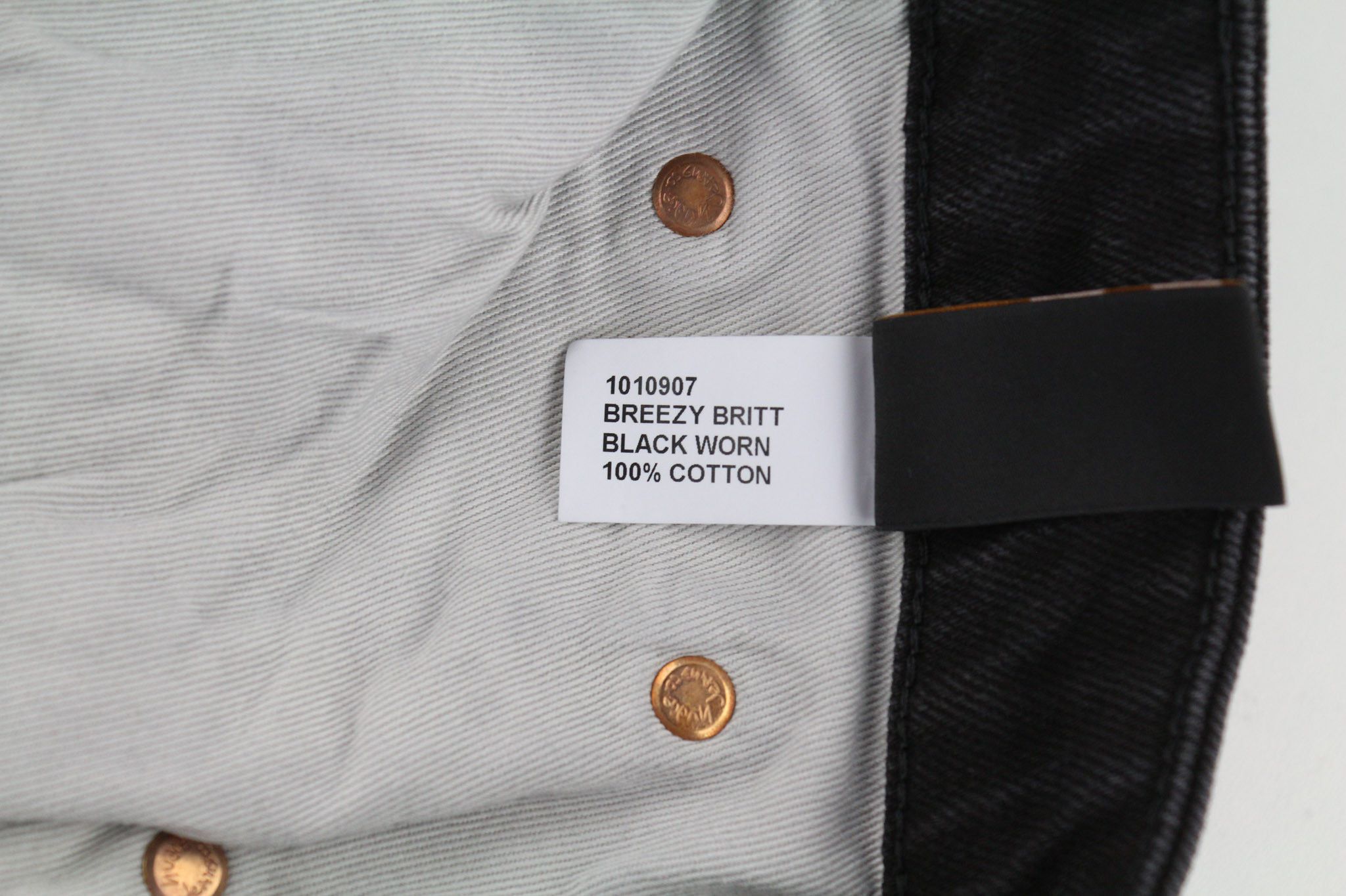 Nudie Jeans BREEZY BRITT W28/L28 Black Cotton Jeans 80690 Size 28" / US 6 / IT 42 - 7 Thumbnail