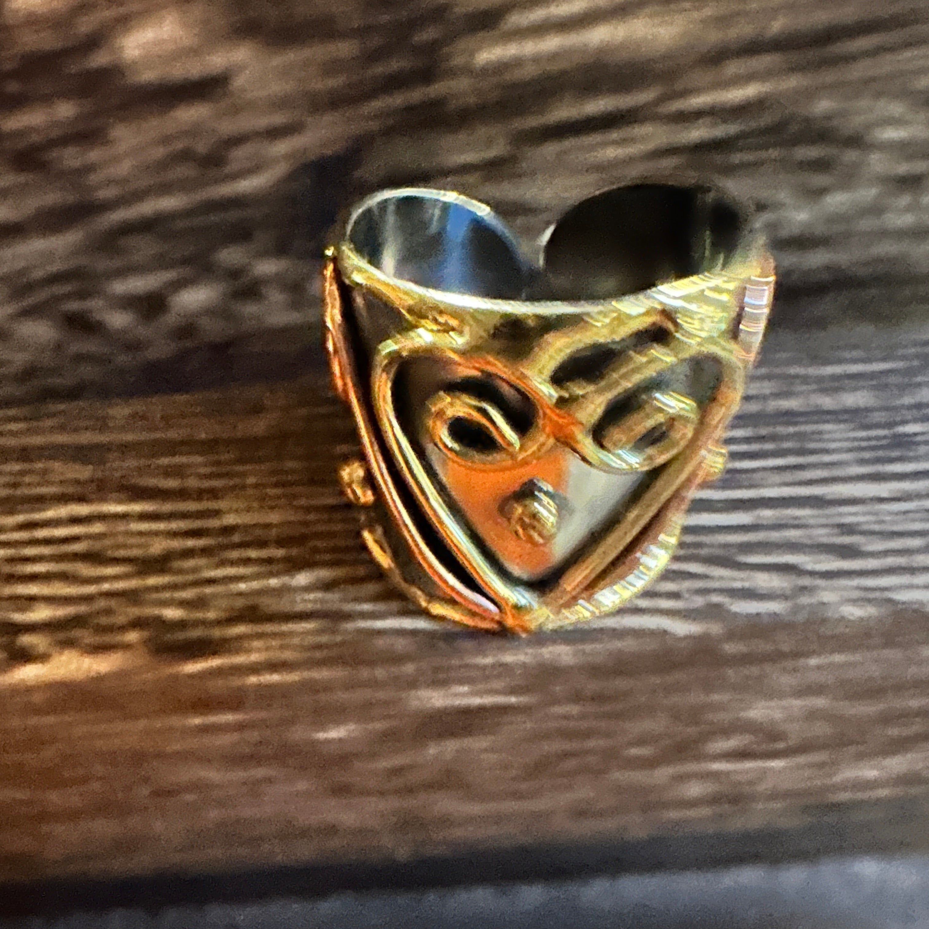 Other Artisan Crafted Silver & Copper Heart Wide Cuff Ring in Gift Size ONE SIZE - 7 Thumbnail