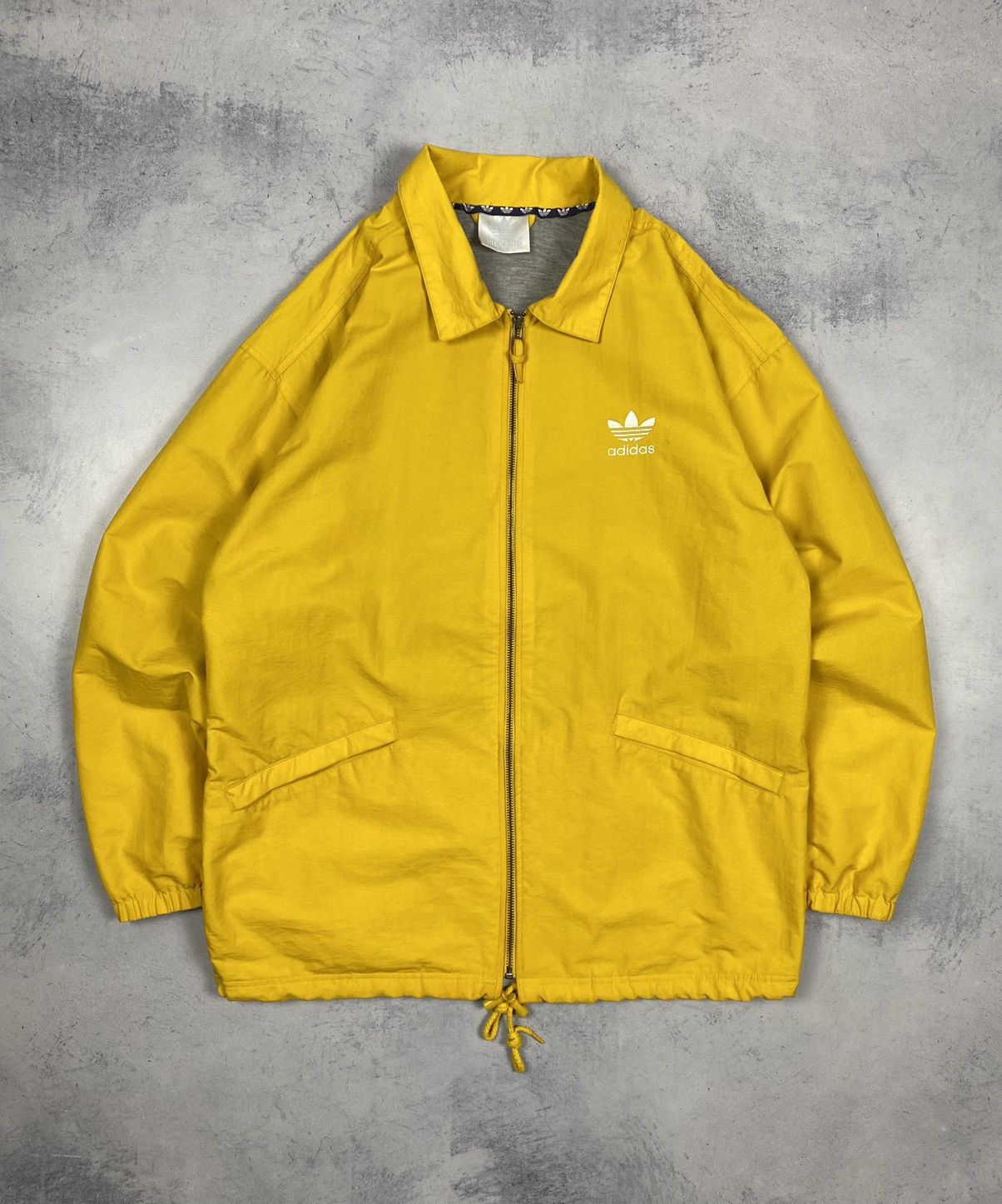 Adidas Vintage 90s Adidas Trefoil Logo Yellow Windbreaker Jacket Size US M / EU 48-50 / 2 - 3 Thumbnail