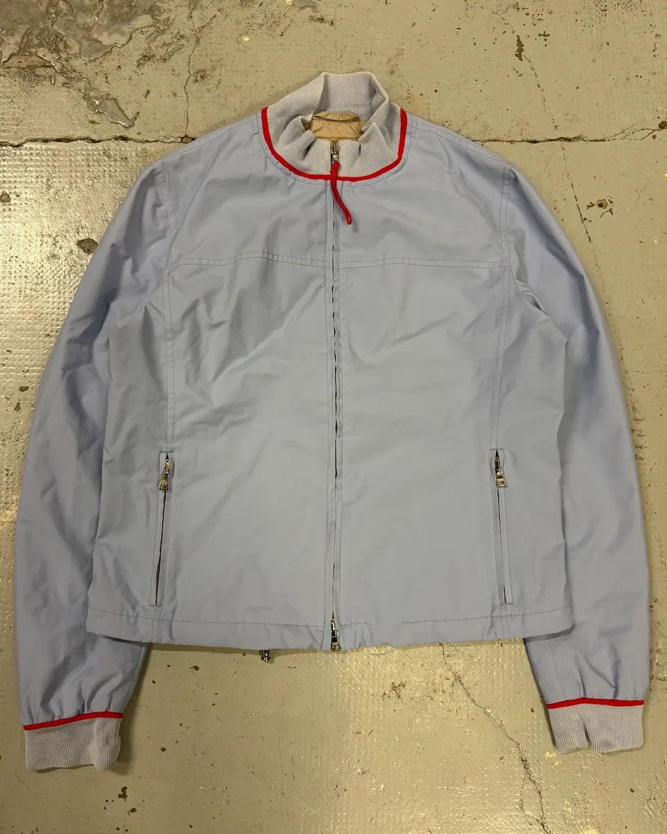 Prada 2000s Prada Light Blue Nylon Sport Racer Jacket Size M / US 6-8 / IT 42-44 - 3 Thumbnail