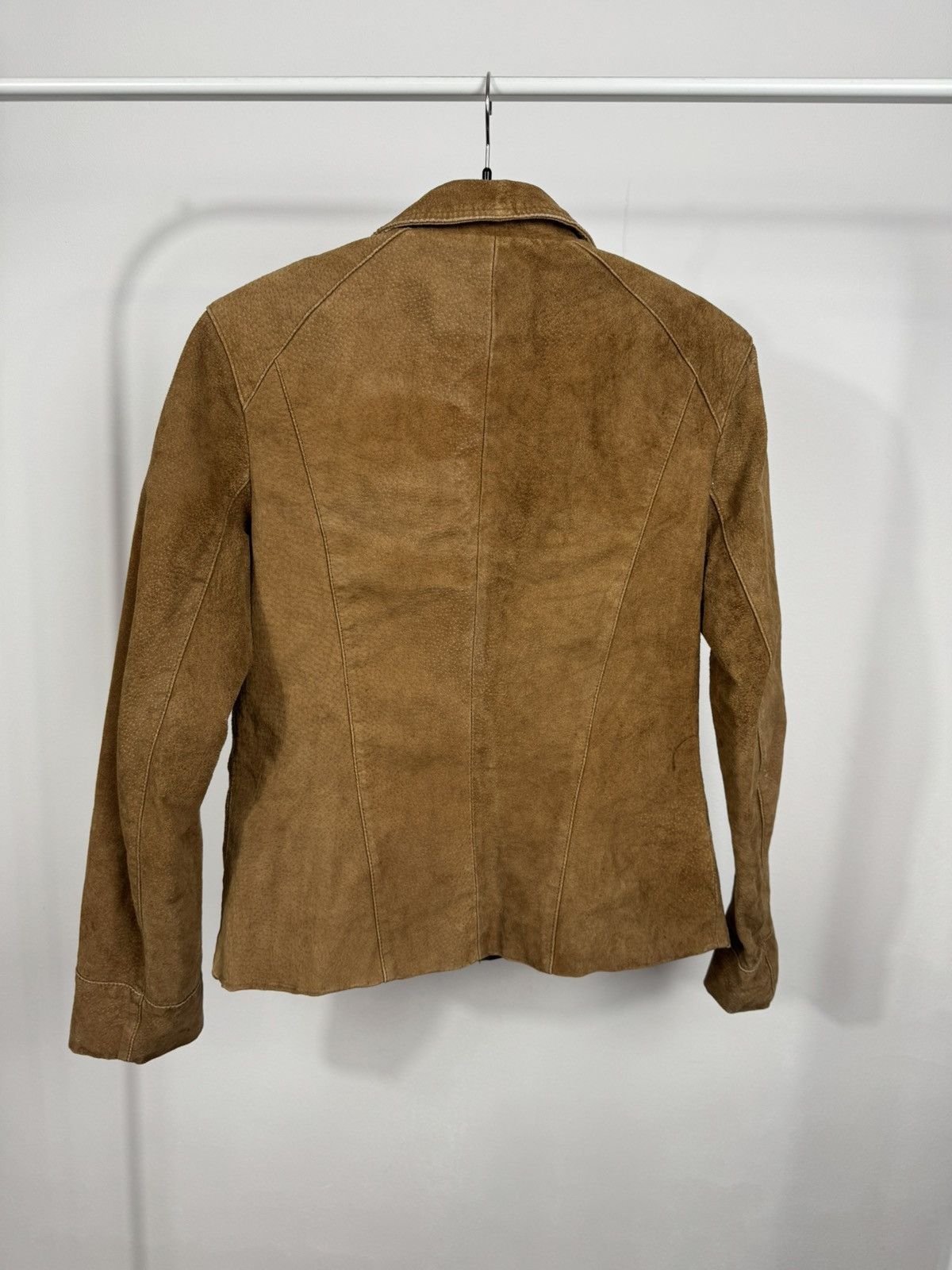 Other Vintage Women’s Brown Suede Leather Jacket Zip Up Short Y2K Size M / US 6-8 / IT 42-44 - 11 Thumbnail