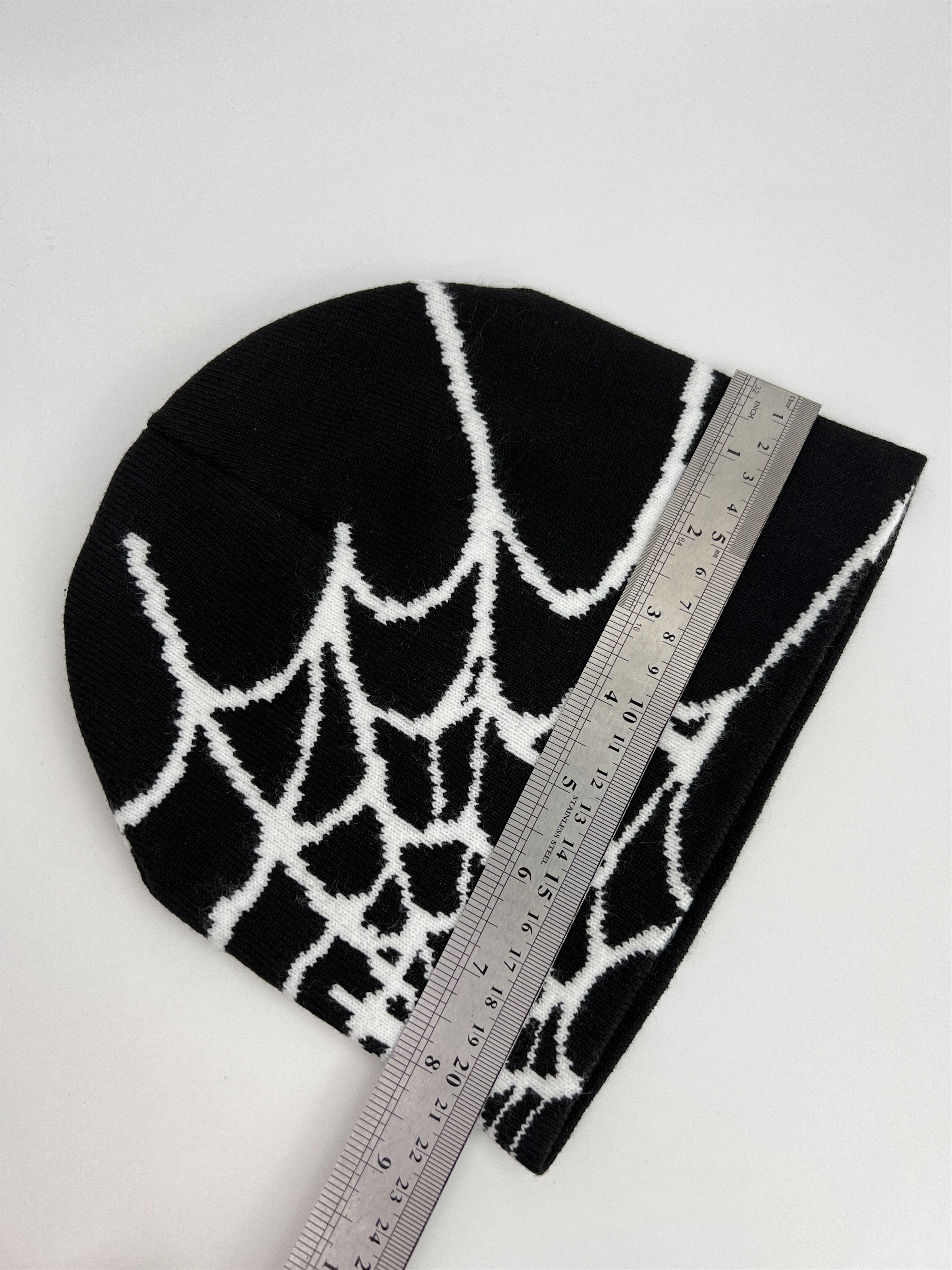 Vintage Y2K Spider Web Printed Beanie Hat Size ONE SIZE - 4 Thumbnail
