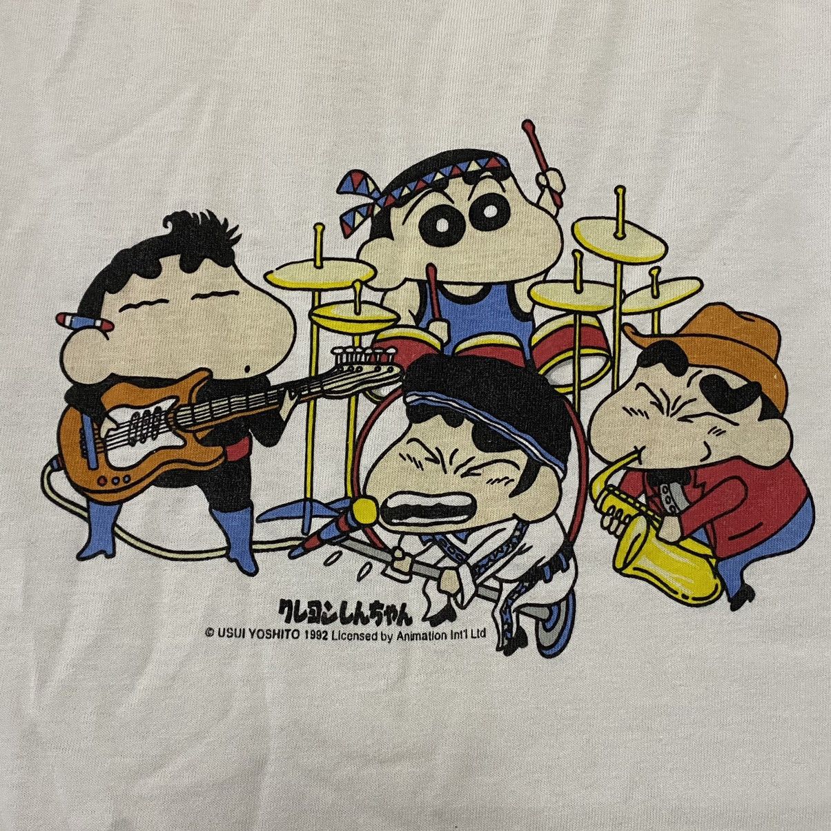 Anime × Japanese Brand × Vintage Vintage anime crayon shin chan rock ; very short sleeve Size US S / EU 44-46 / 1 - 2 Thumbnail