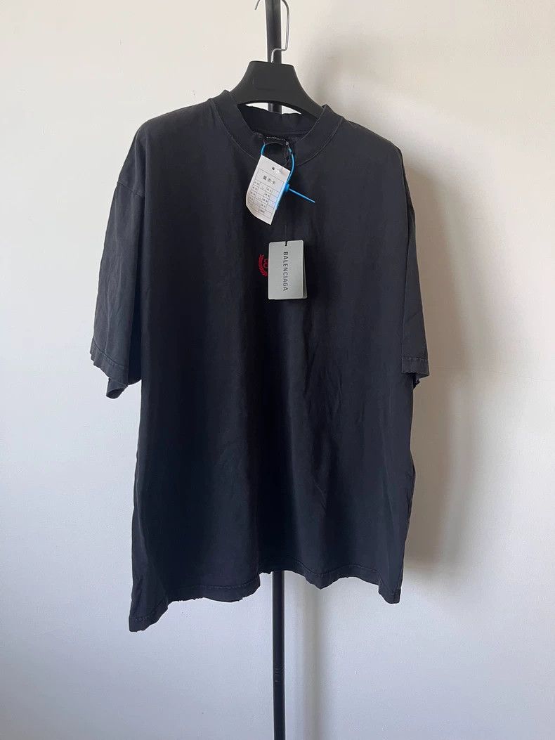 Balenciaga Balenciaga Faded Plain Knit Short Sleeve T-Shirt Regular F Size US L / EU 52-54 / 3 - 1 Thumbnail