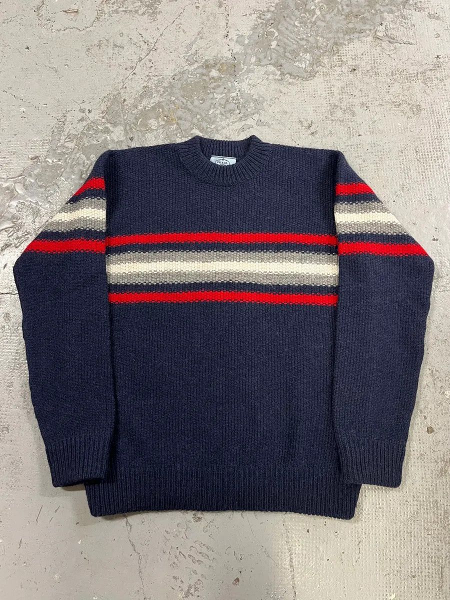 Prada AW2014 Prada Navy Stripes Navy Wool Sweater Size US M / EU 48-50 / 2 - 1 Thumbnail