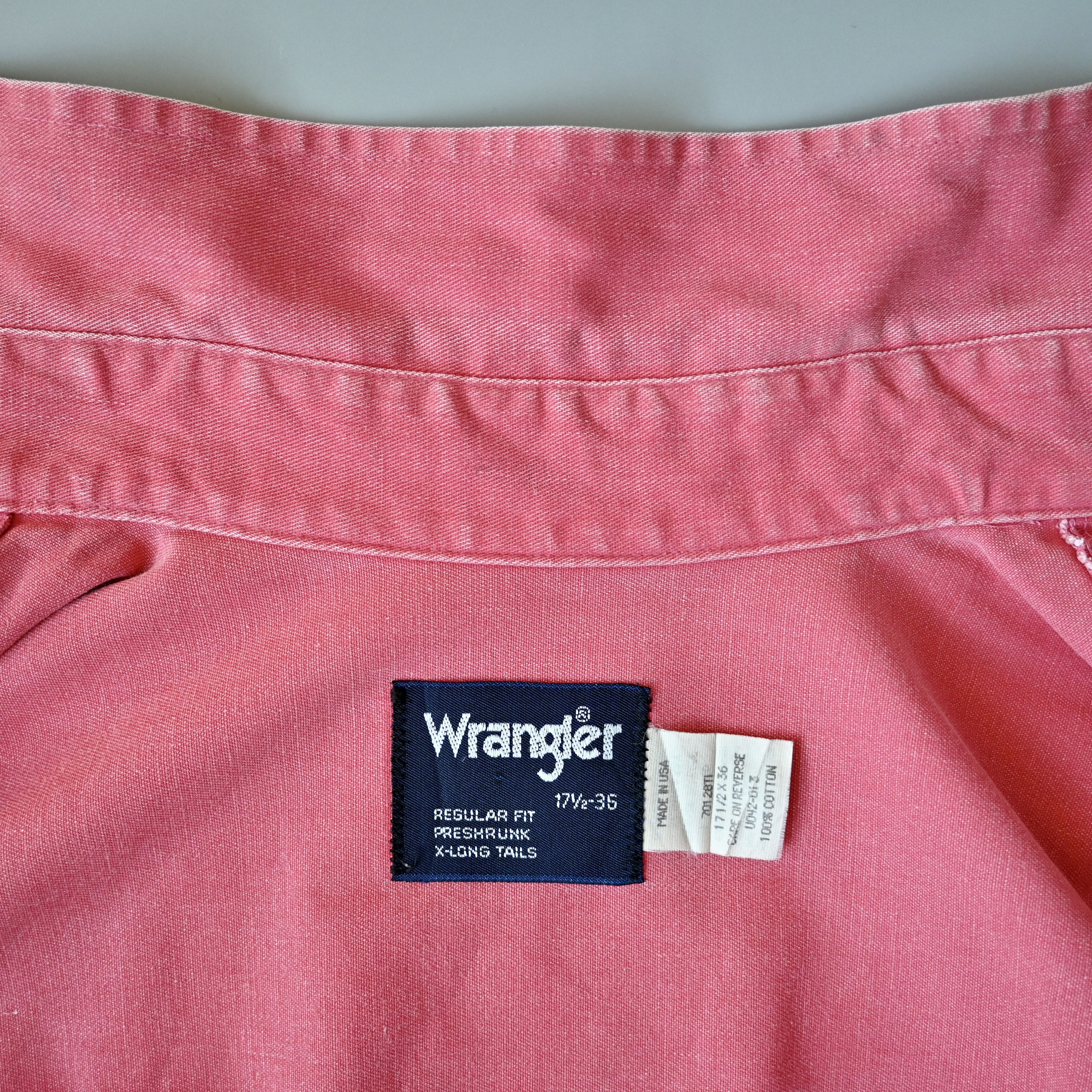 Vintage VTG Wrangler Brushpopper shirt Aztec Navajo peach pink 17.5 Size US XL / EU 56 / 4 - 12 Thumbnail