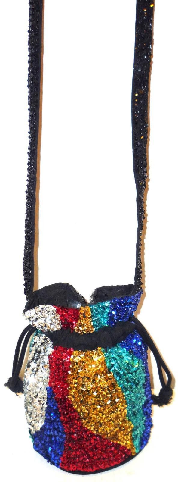 Designer Sequin Purse RAINBOW ZIG-ZAG Size ONE SIZE - 1 Thumbnail