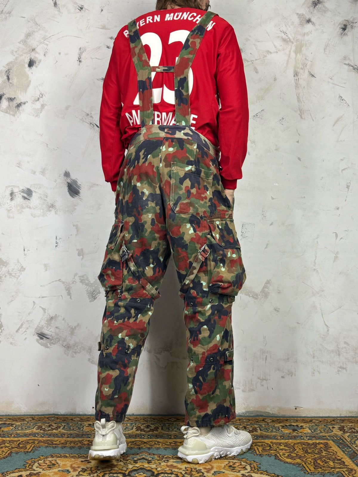 Vintage Vintage Swiss Alpenflage Cargo Bib Pants Size M - L Size US 32 / EU 48 - 2 Thumbnail
