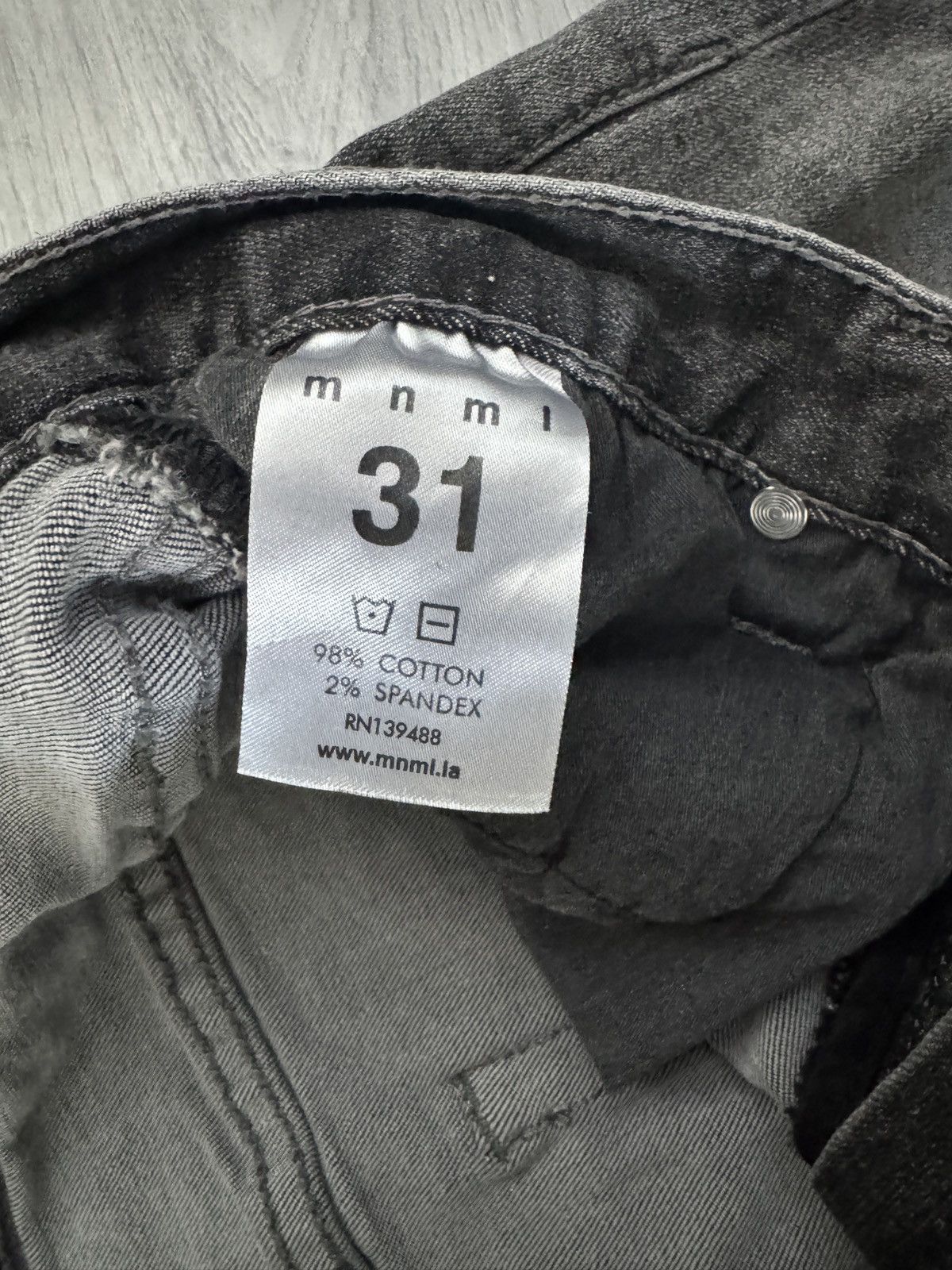 MNML Mnml Grey Slim Denim Jeans Size US 31 - 3 Thumbnail