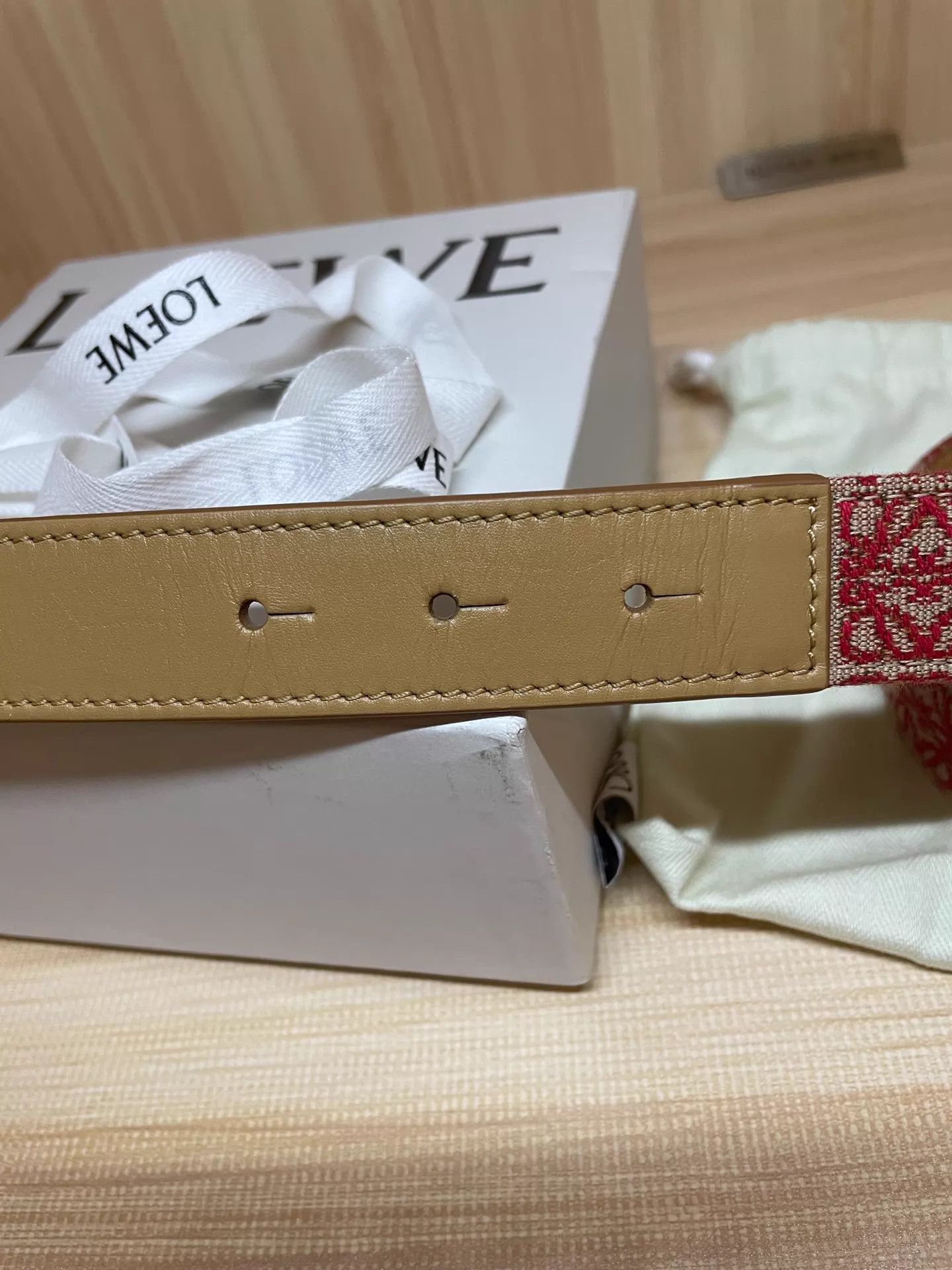 Loewe LOEWE double-sided logo jacquard cowhide belt 3cm Size ONE SIZE - 3 Thumbnail